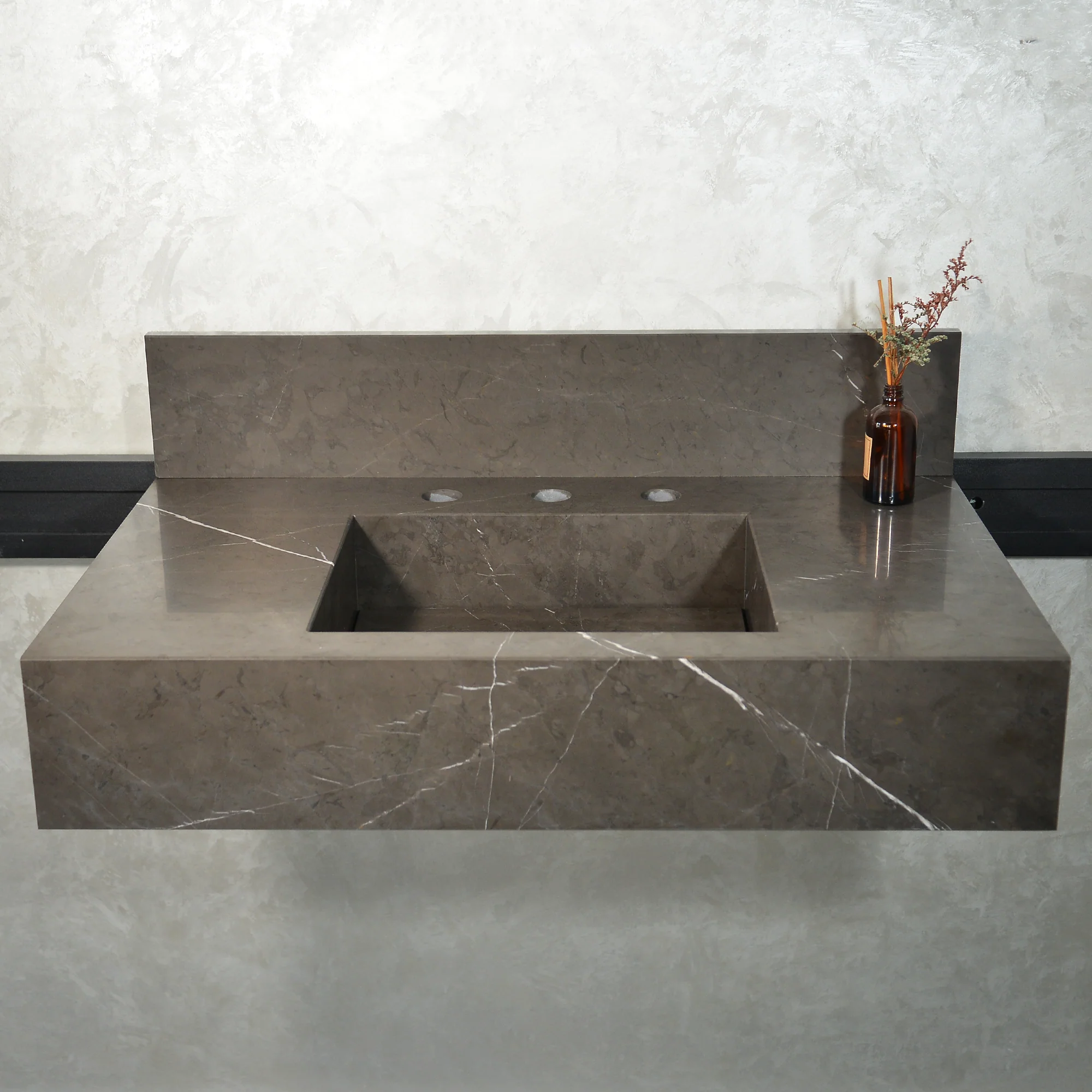 HANDCRAFTED PIETRA GREY MARBLE SINK (NS-054) - Image 3