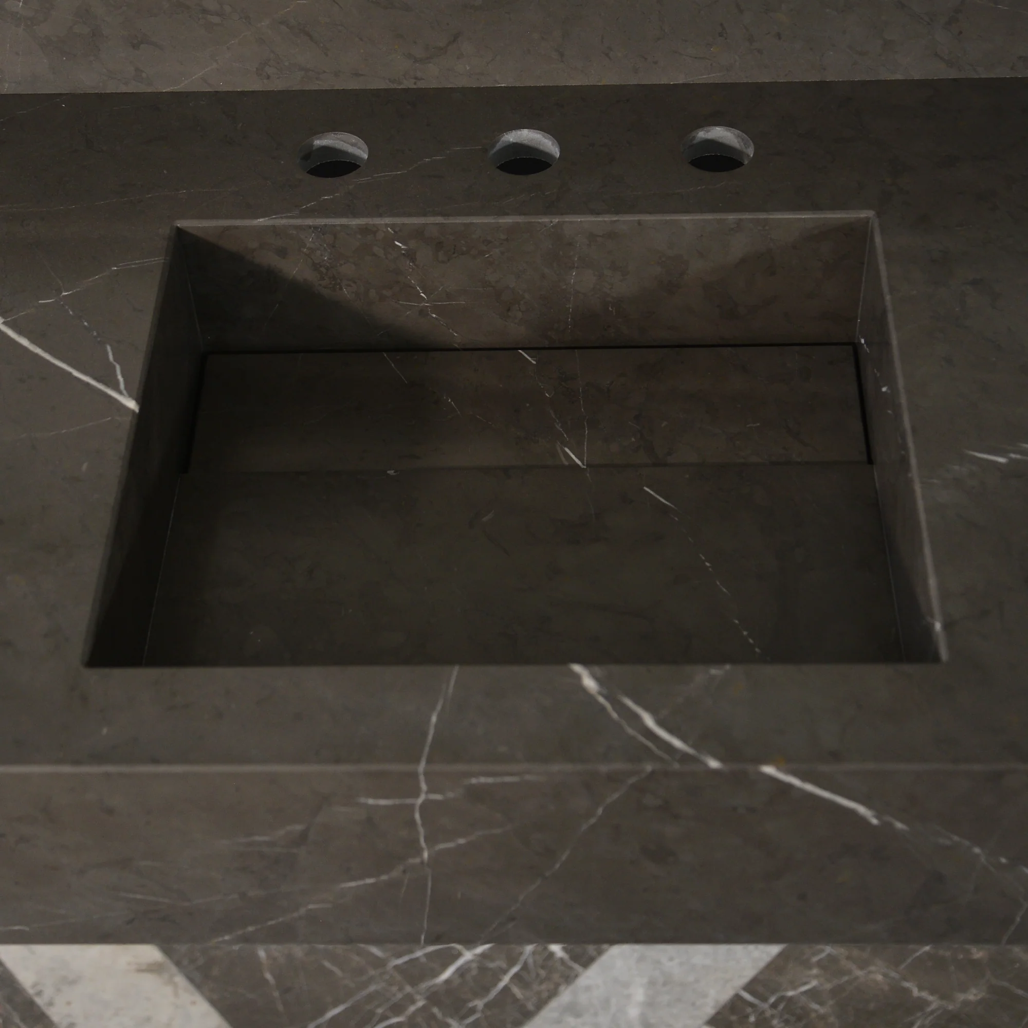 HANDCRAFTED PIETRA GREY MARBLE SINK (NS-054) - Image 5
