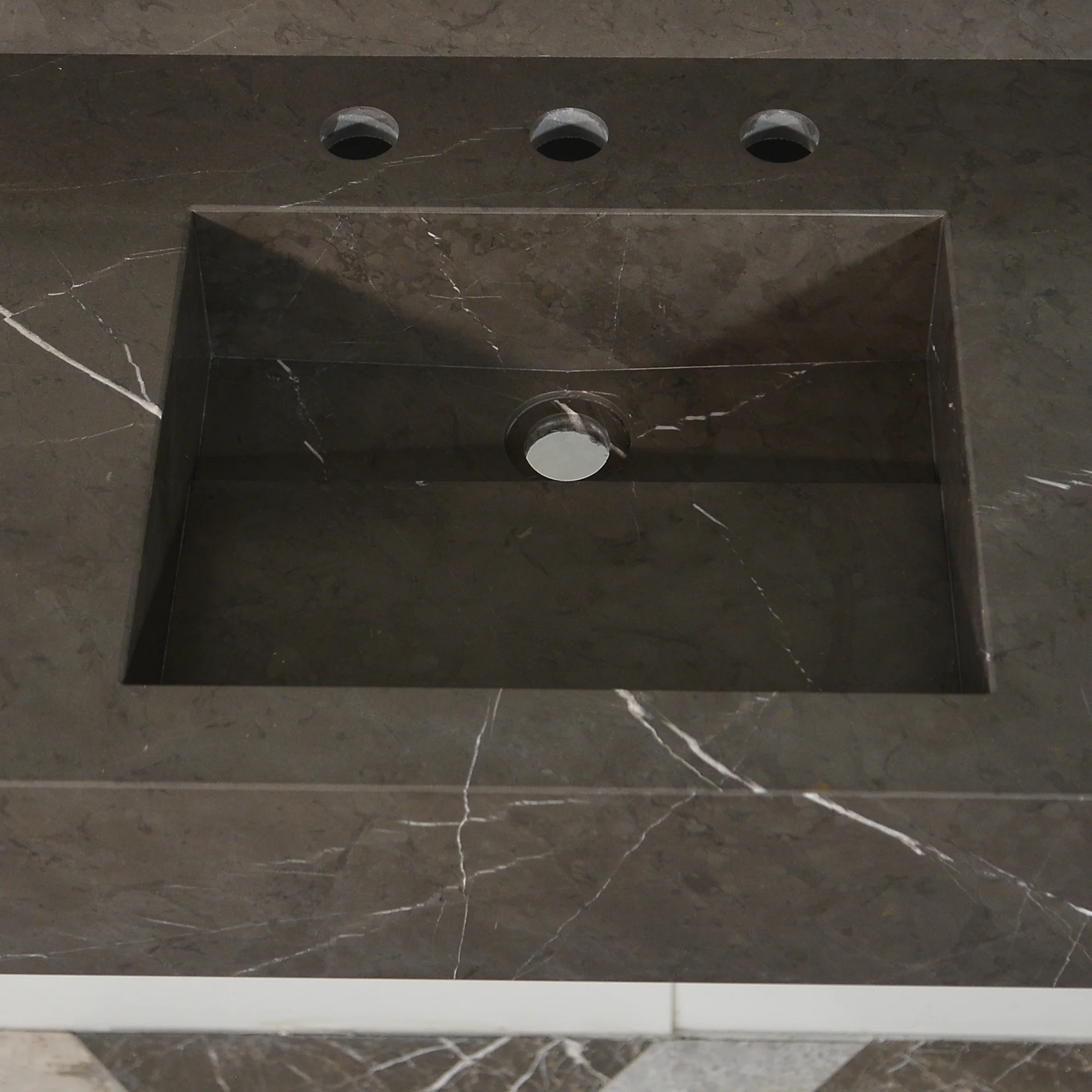 HANDCRAFTED PIETRA GREY MARBLE SINK (NS-054) - Image 6