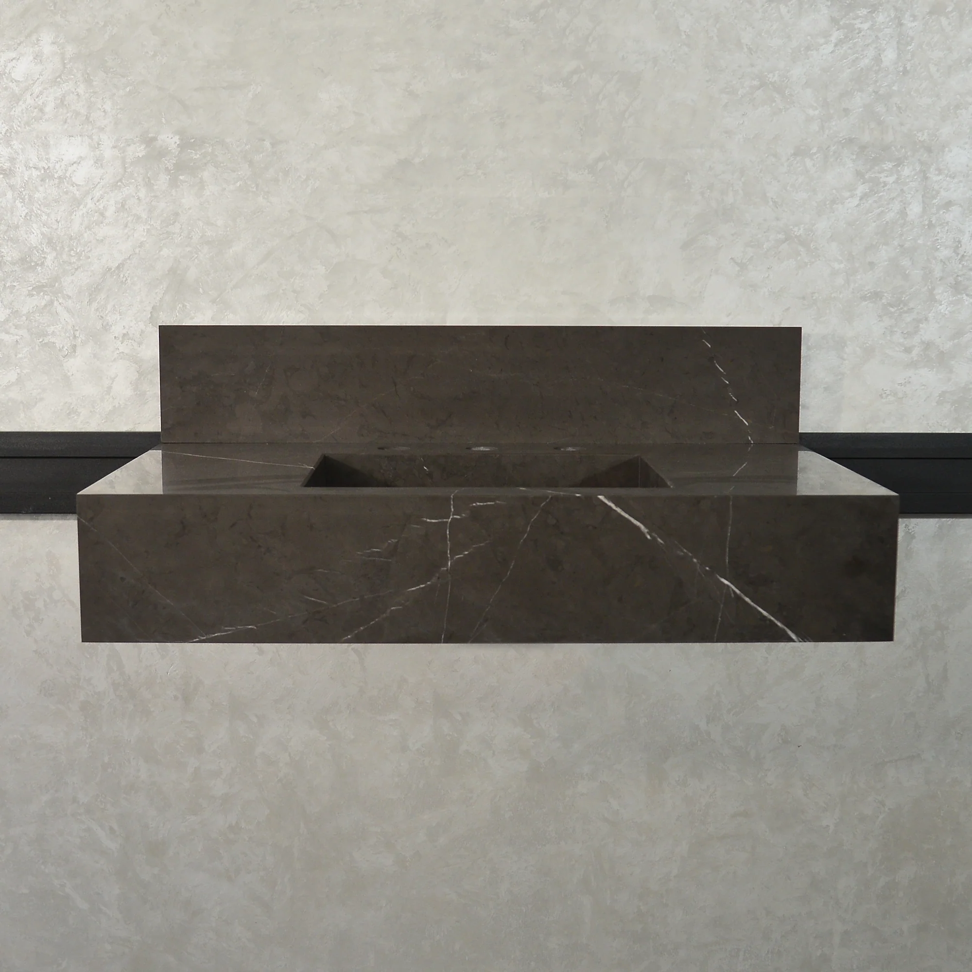 HANDCRAFTED PIETRA GREY MARBLE SINK (NS-054) - Image 9