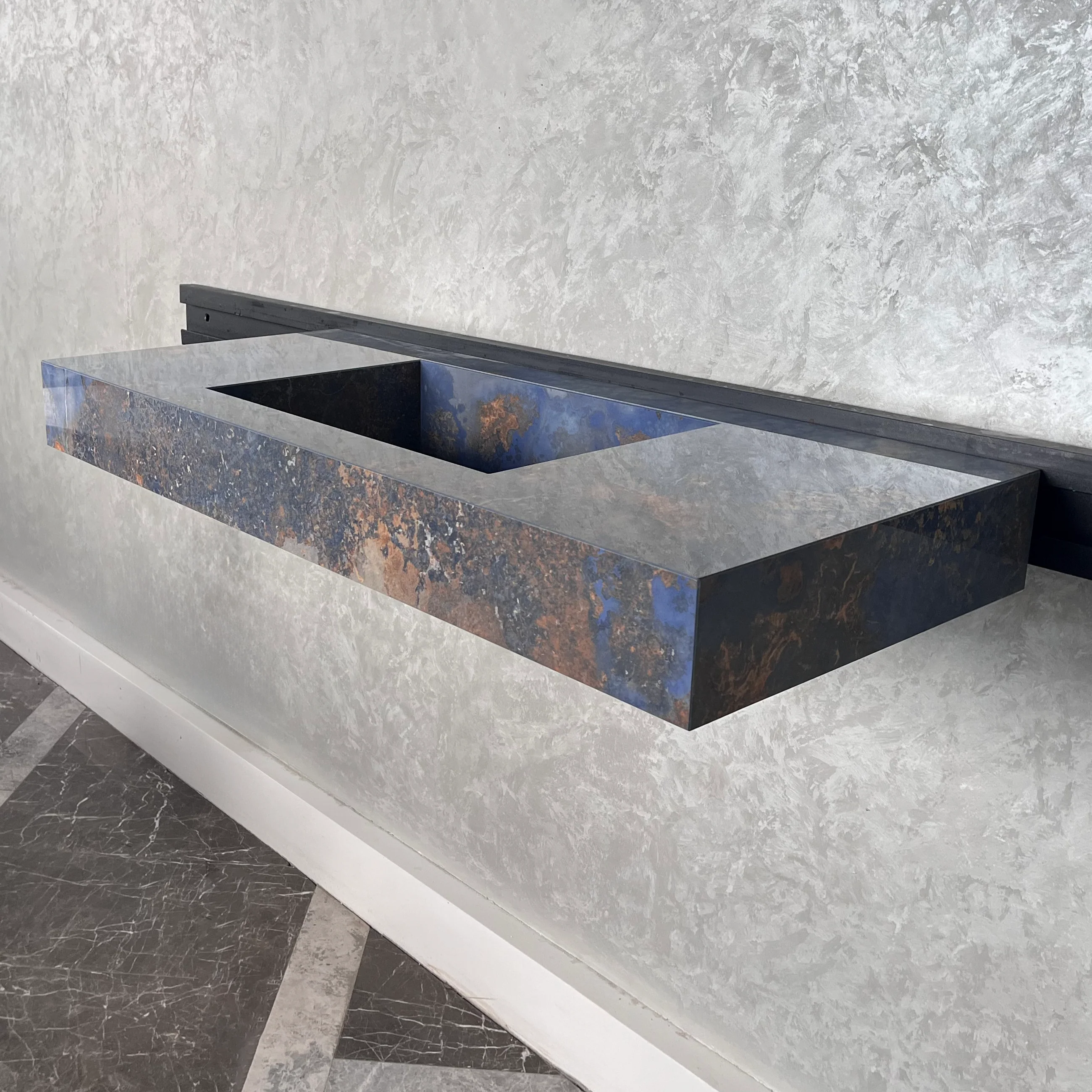 HANDCRAFTED THUNDERSTORM HIGH ENGINEERED STONE SINK (ES-043) - Image 2