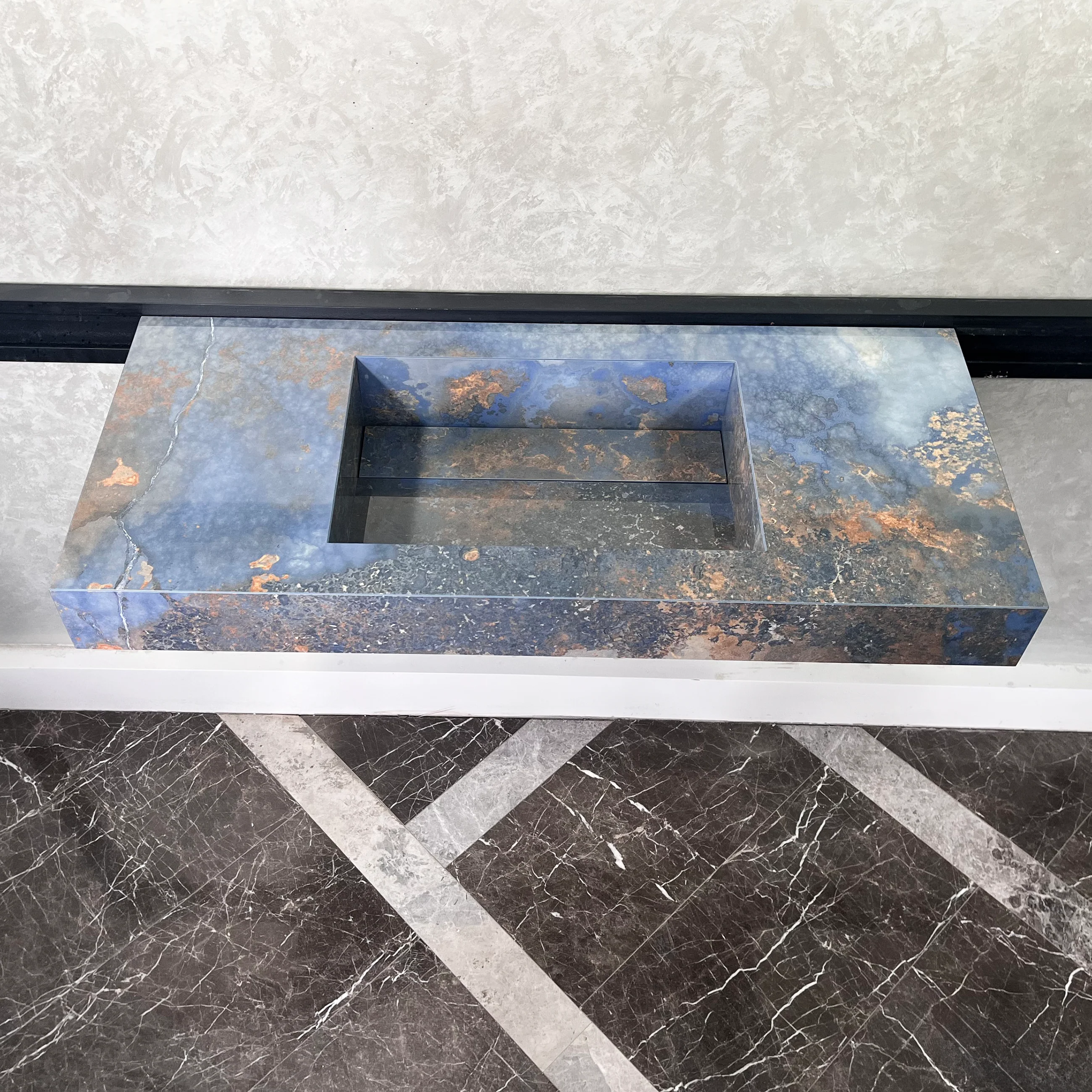 HANDCRAFTED THUNDERSTORM HIGH ENGINEERED STONE SINK (ES-043) - Image 3
