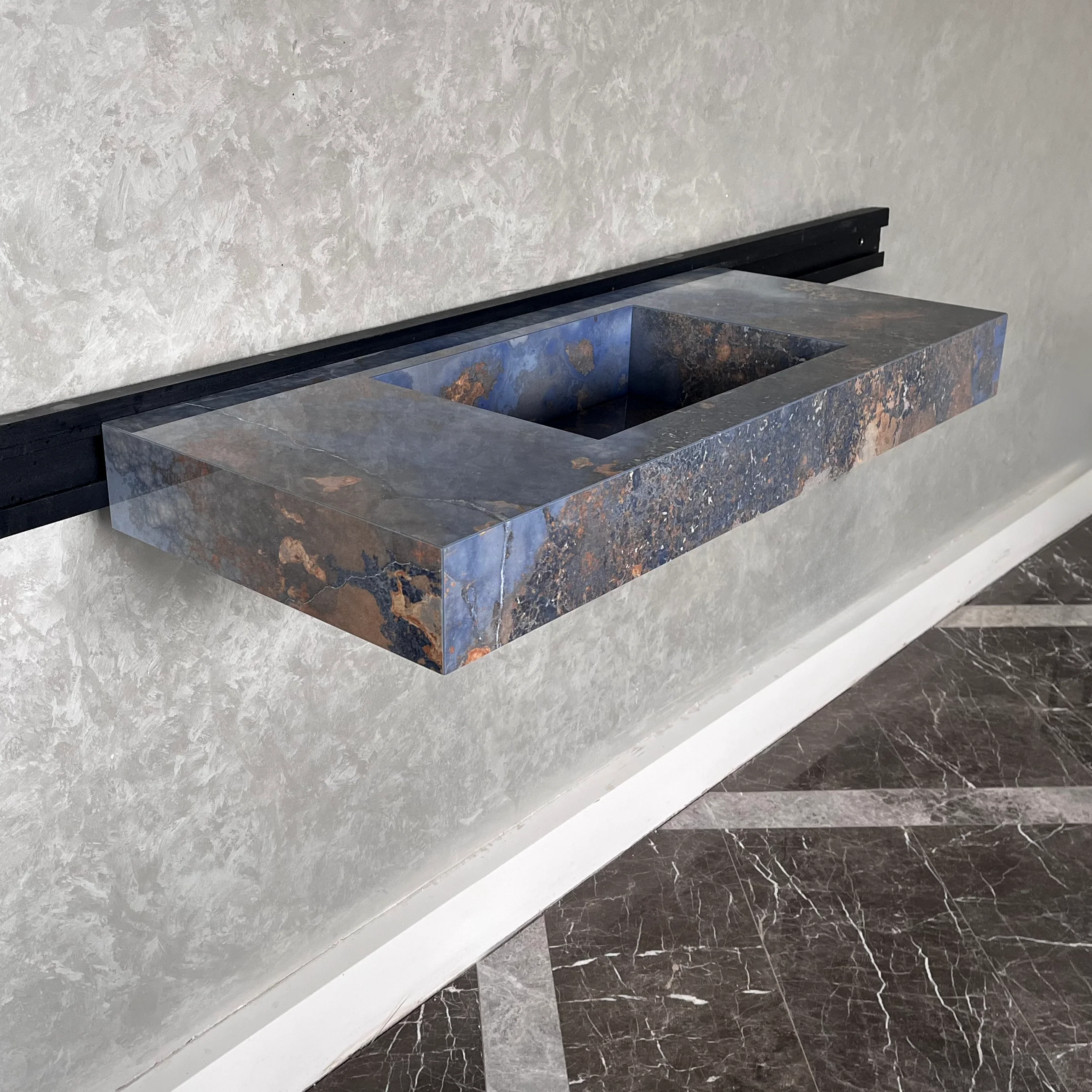 HANDCRAFTED THUNDERSTORM HIGH ENGINEERED STONE SINK (ES-043) - Image 4