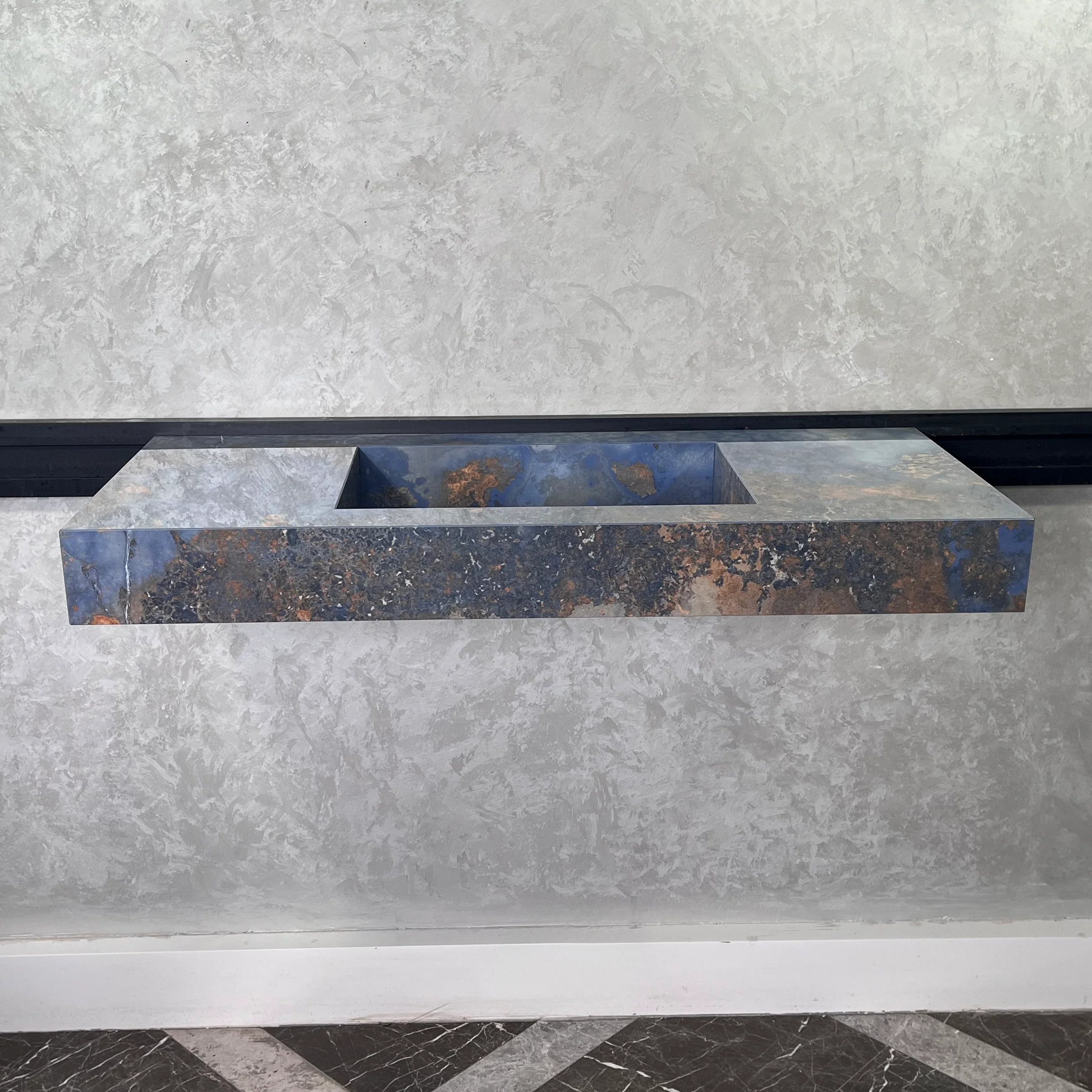 HANDCRAFTED THUNDERSTORM HIGH ENGINEERED STONE SINK (ES-043) - Image 5
