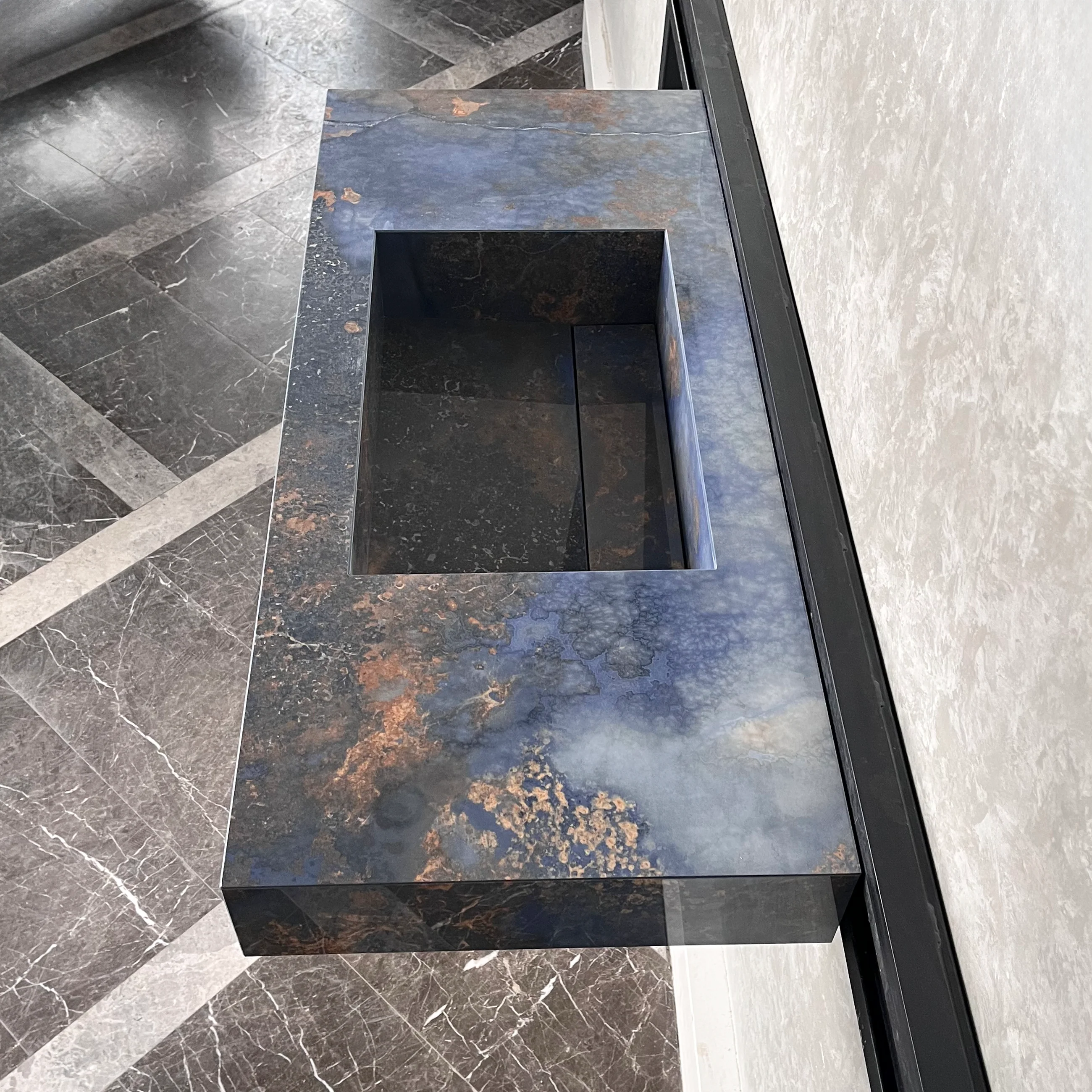 HANDCRAFTED THUNDERSTORM HIGH ENGINEERED STONE SINK (ES-043) - Image 6