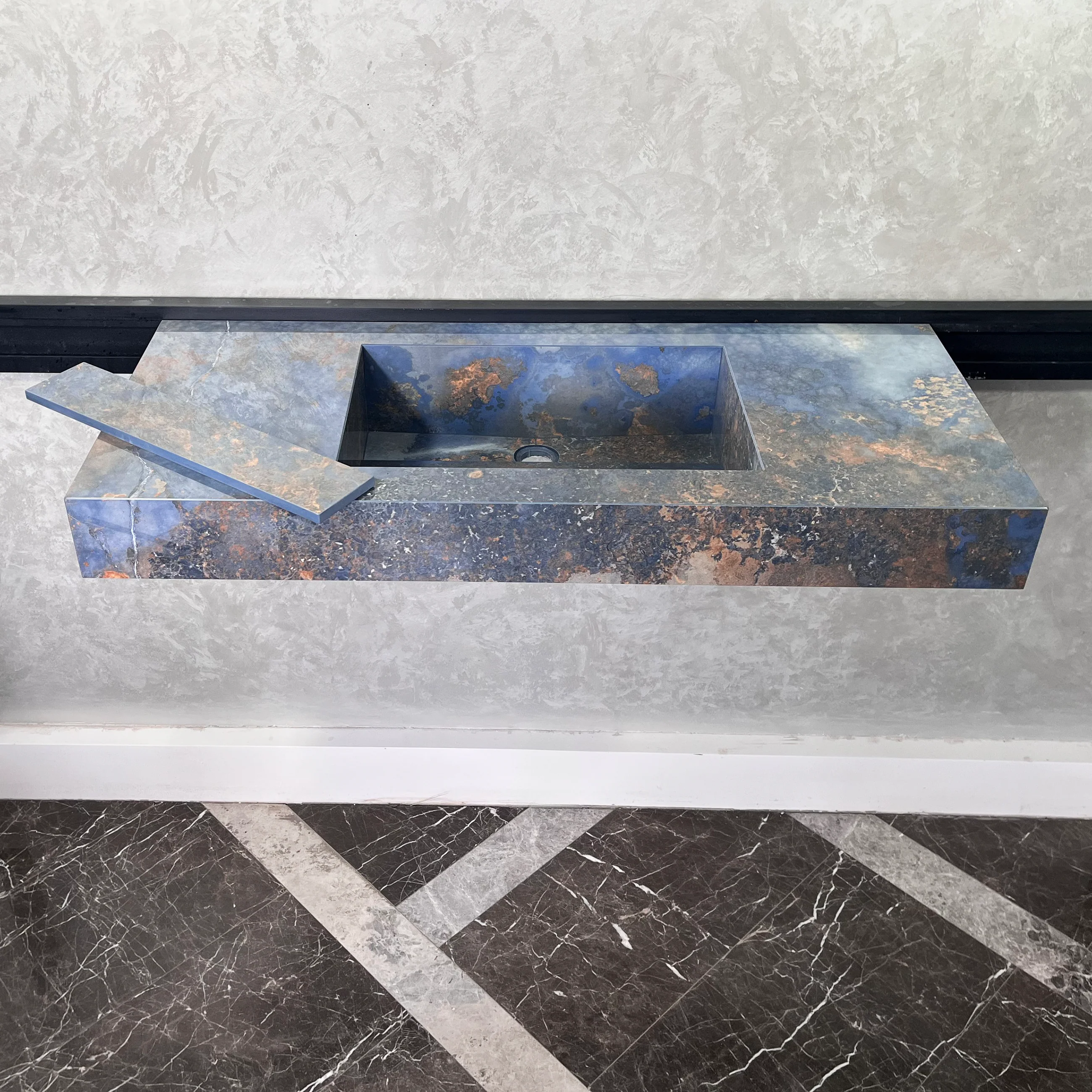 HANDCRAFTED THUNDERSTORM HIGH ENGINEERED STONE SINK (ES-043) - Image 7