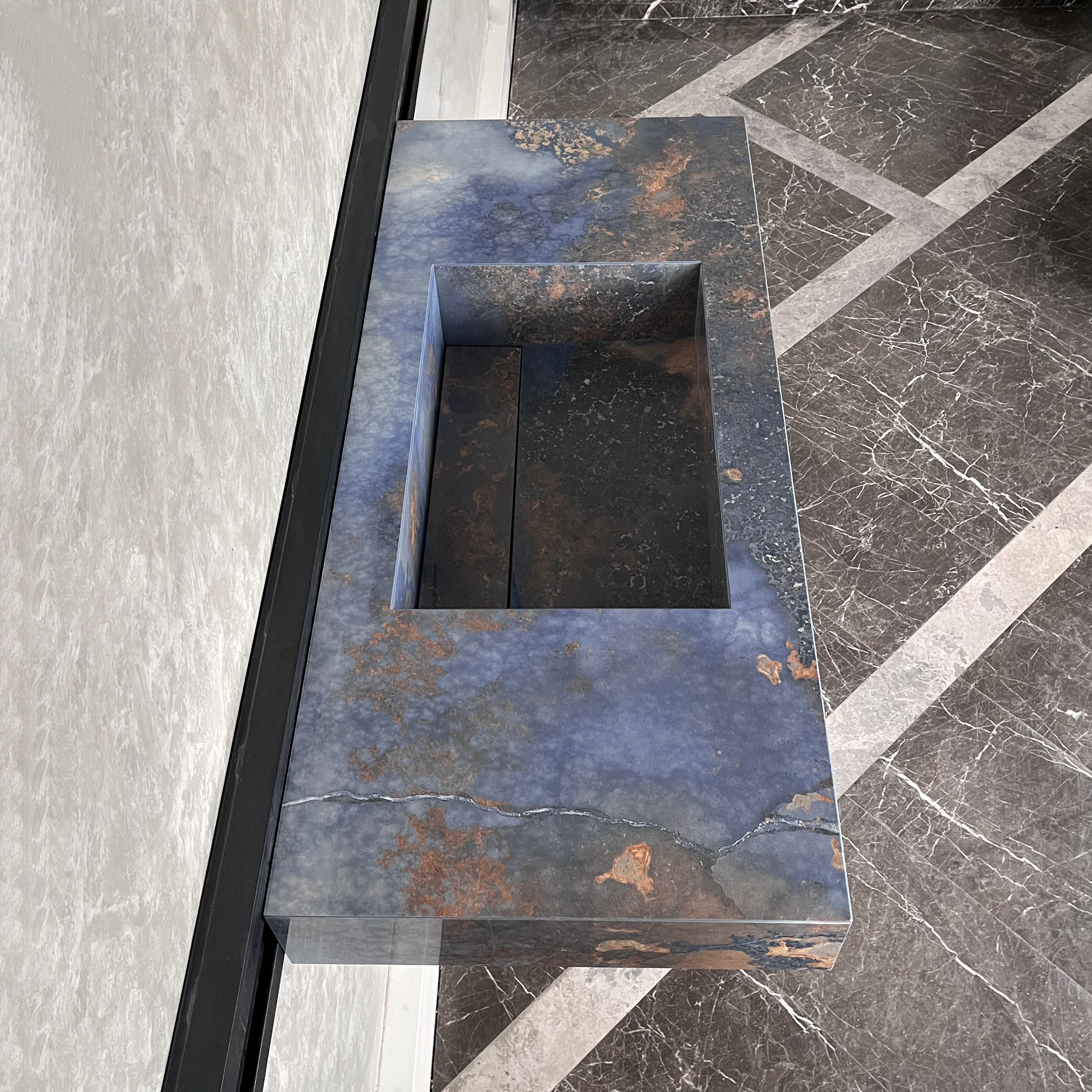 HANDCRAFTED THUNDERSTORM HIGH ENGINEERED STONE SINK (ES-043) - Image 8