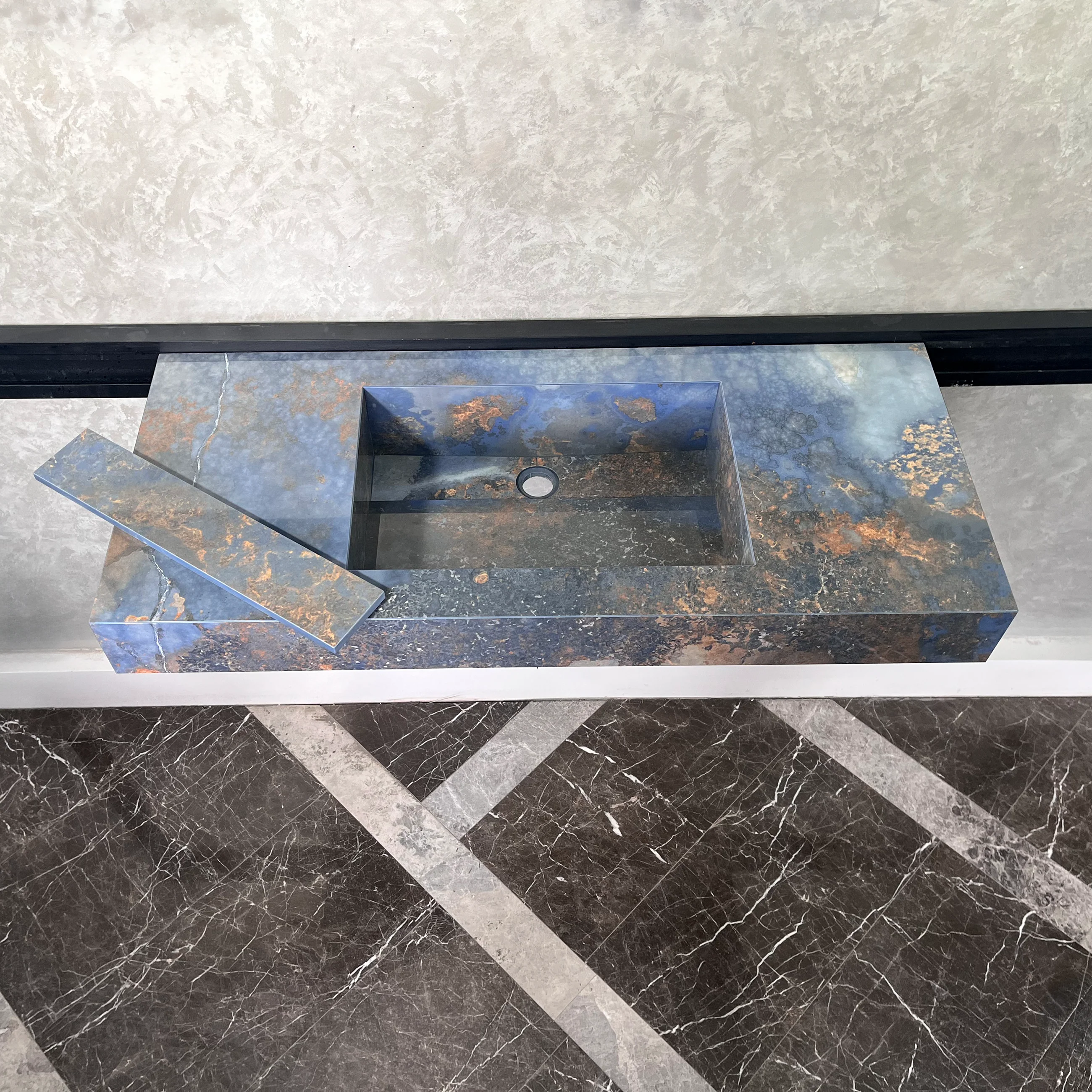 HANDCRAFTED THUNDERSTORM HIGH ENGINEERED STONE SINK (ES-043) - Image 9