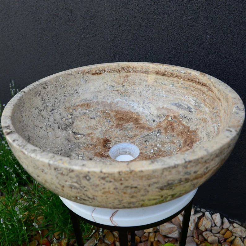 HANDCRAFTED VALENCIA TRAVERTINE SINK - Image 2