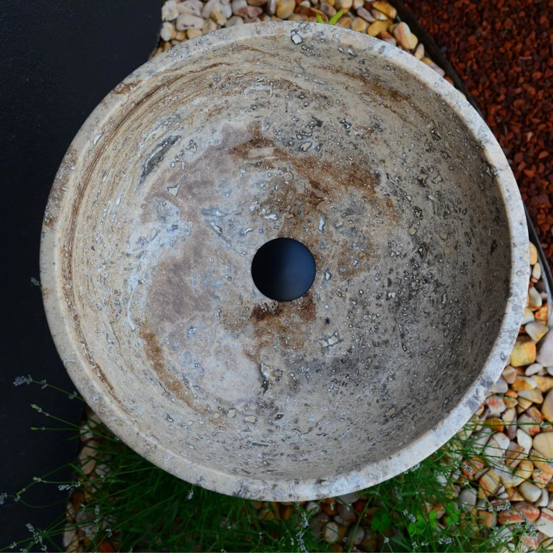 HANDCRAFTED VALENCIA TRAVERTINE SINK - Image 3