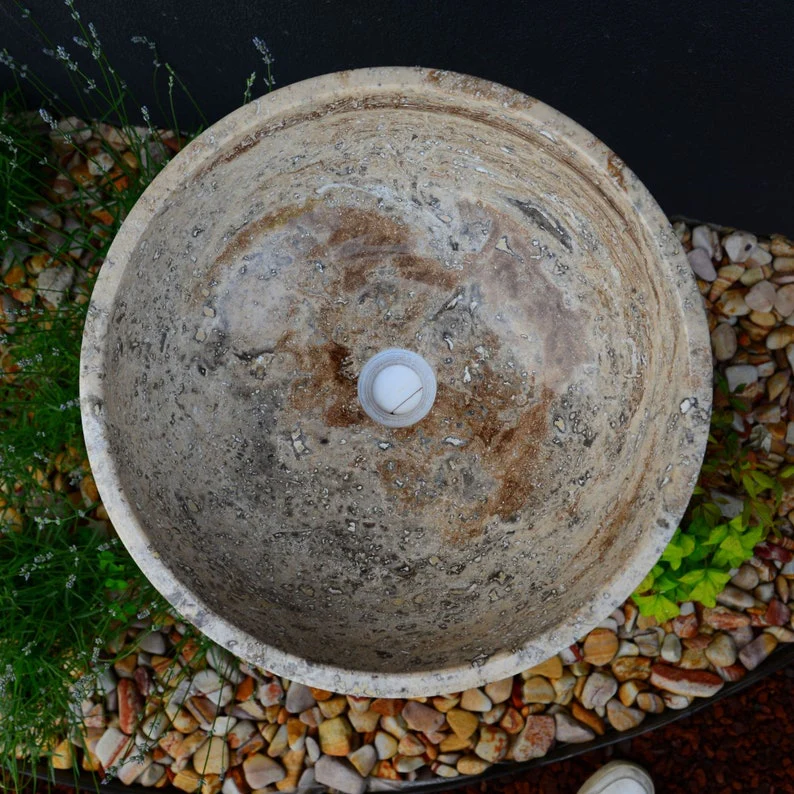 HANDCRAFTED VALENCIA TRAVERTINE SINK - Image 4
