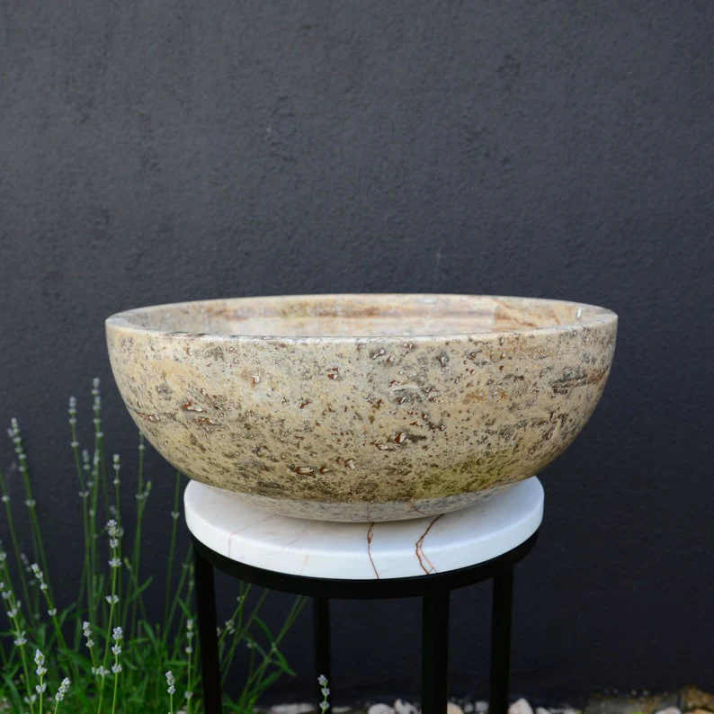 HANDCRAFTED VALENCIA TRAVERTINE SINK - Image 6