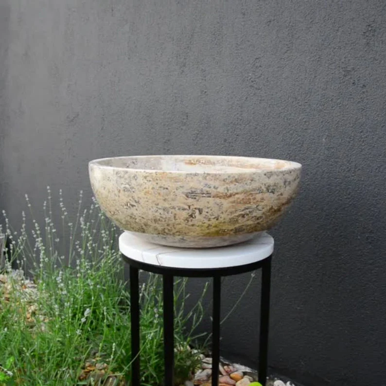 HANDCRAFTED VALENCIA TRAVERTINE SINK - Image 7