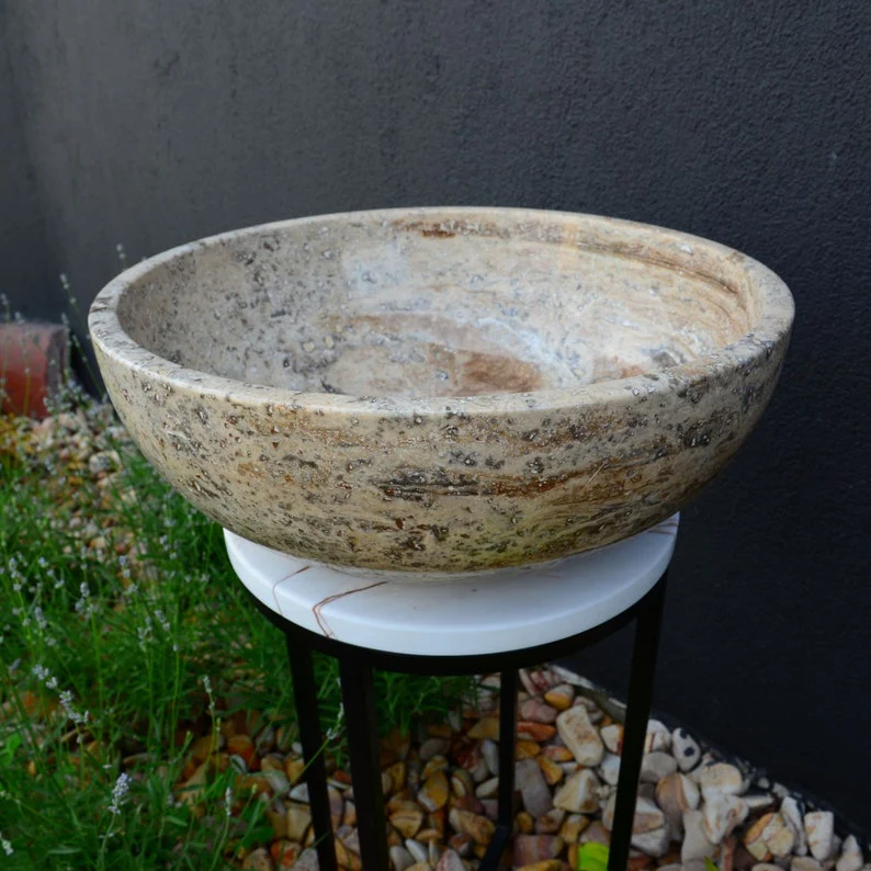 HANDCRAFTED VALENCIA TRAVERTINE SINK - Image 8