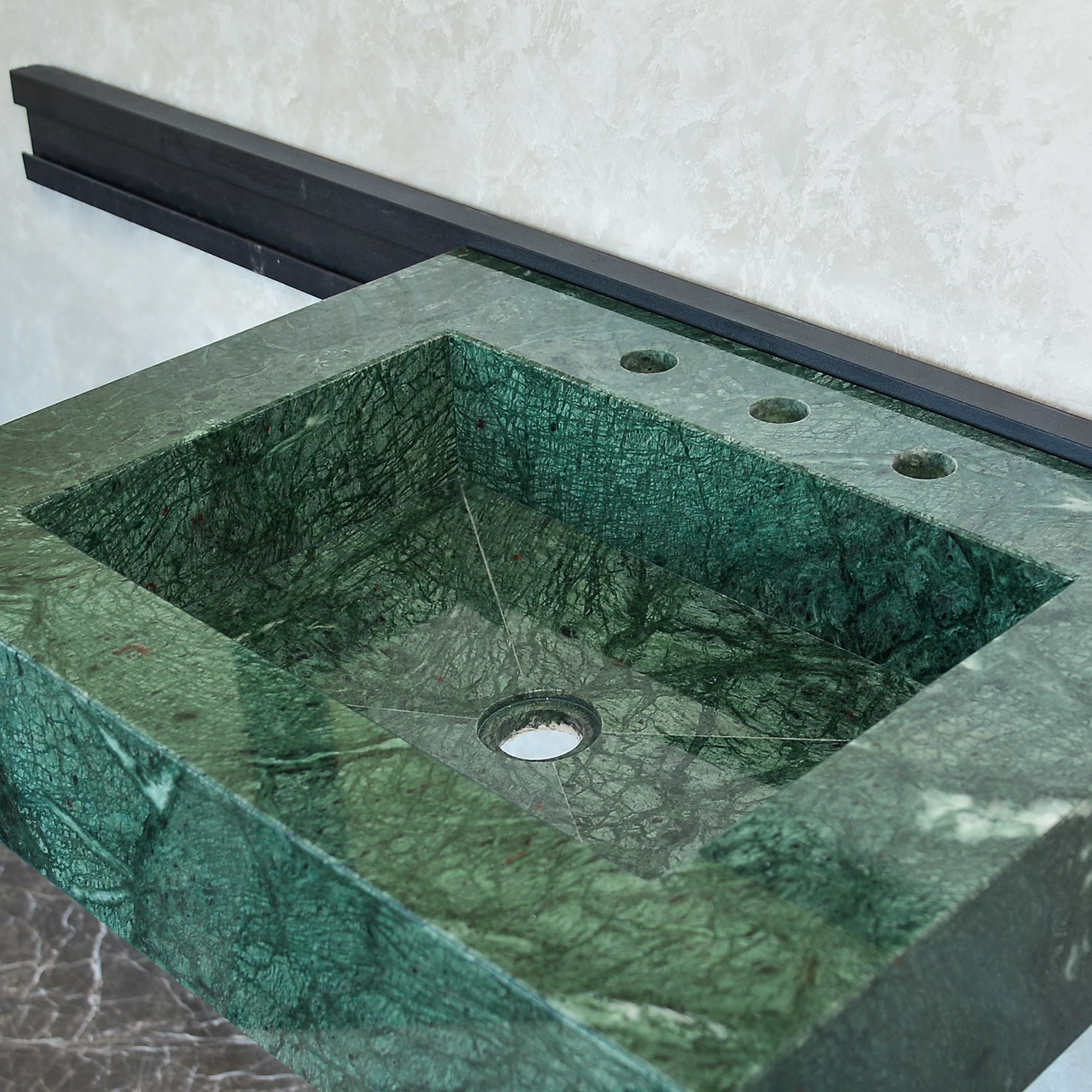HANDCRAFTED VERDE GUATEMALA CUSTOM MARBLE SINK (NS-079) - Image 11