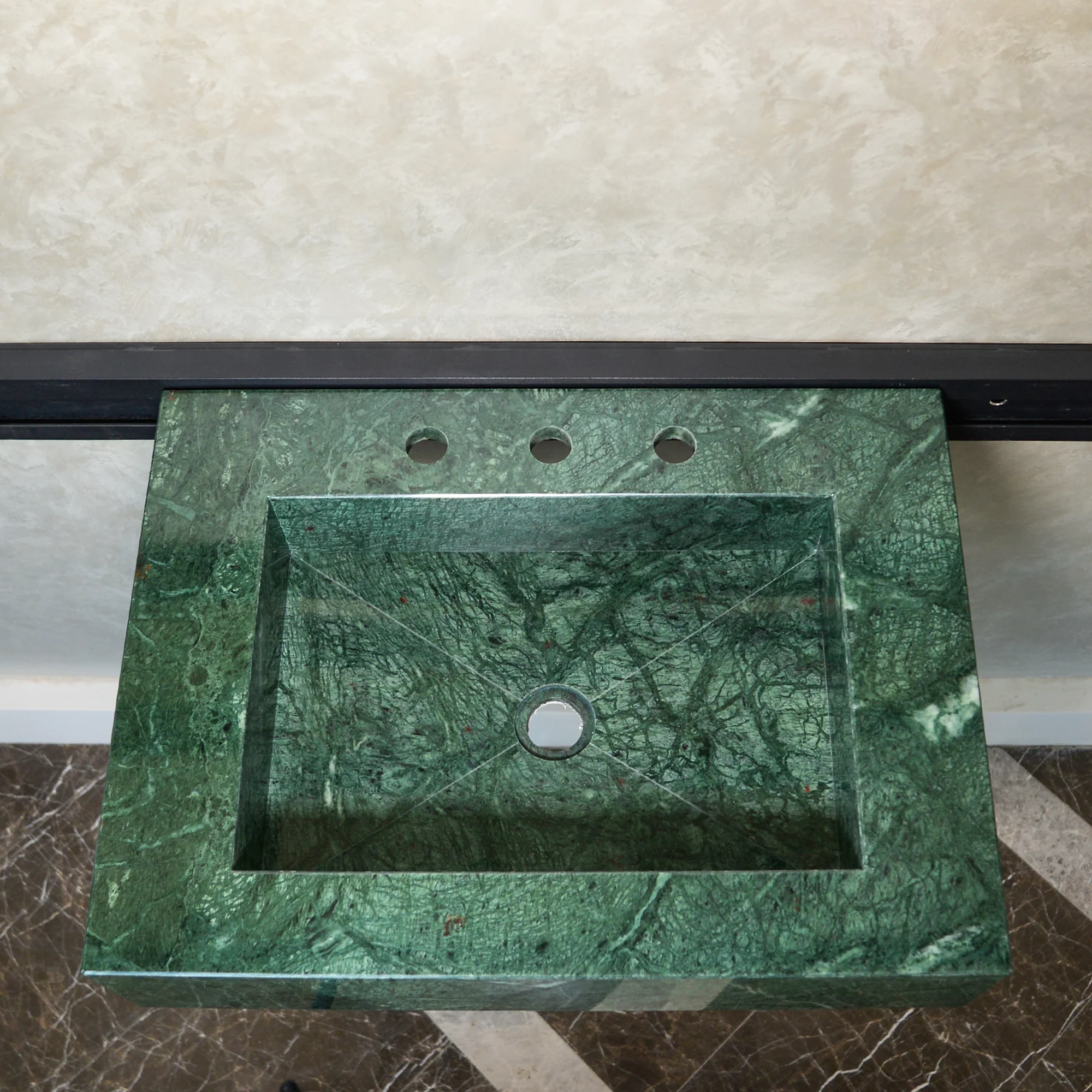 HANDCRAFTED VERDE GUATEMALA CUSTOM MARBLE SINK (NS-079) - Image 4