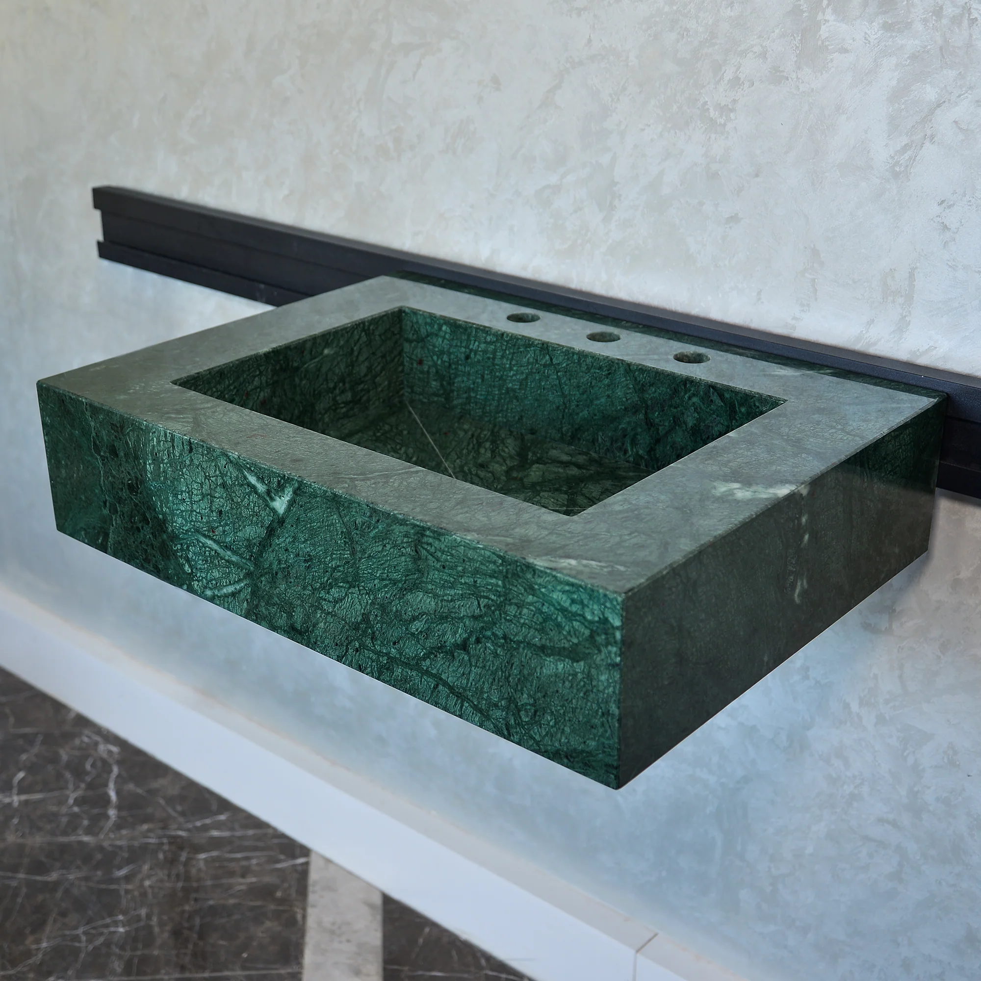 HANDCRAFTED VERDE GUATEMALA CUSTOM MARBLE SINK (NS-079) - Image 6