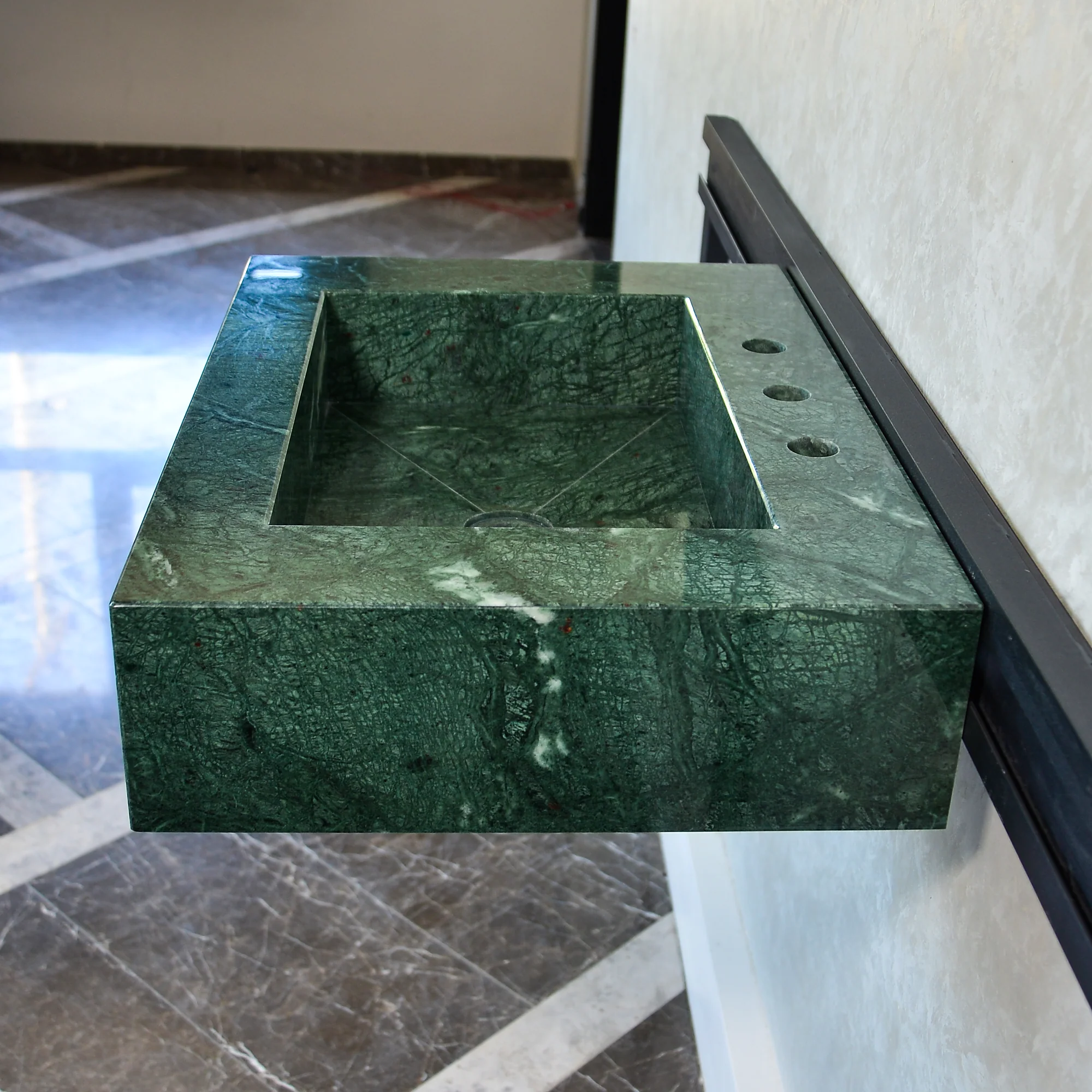 HANDCRAFTED VERDE GUATEMALA CUSTOM MARBLE SINK (NS-079) - Image 7