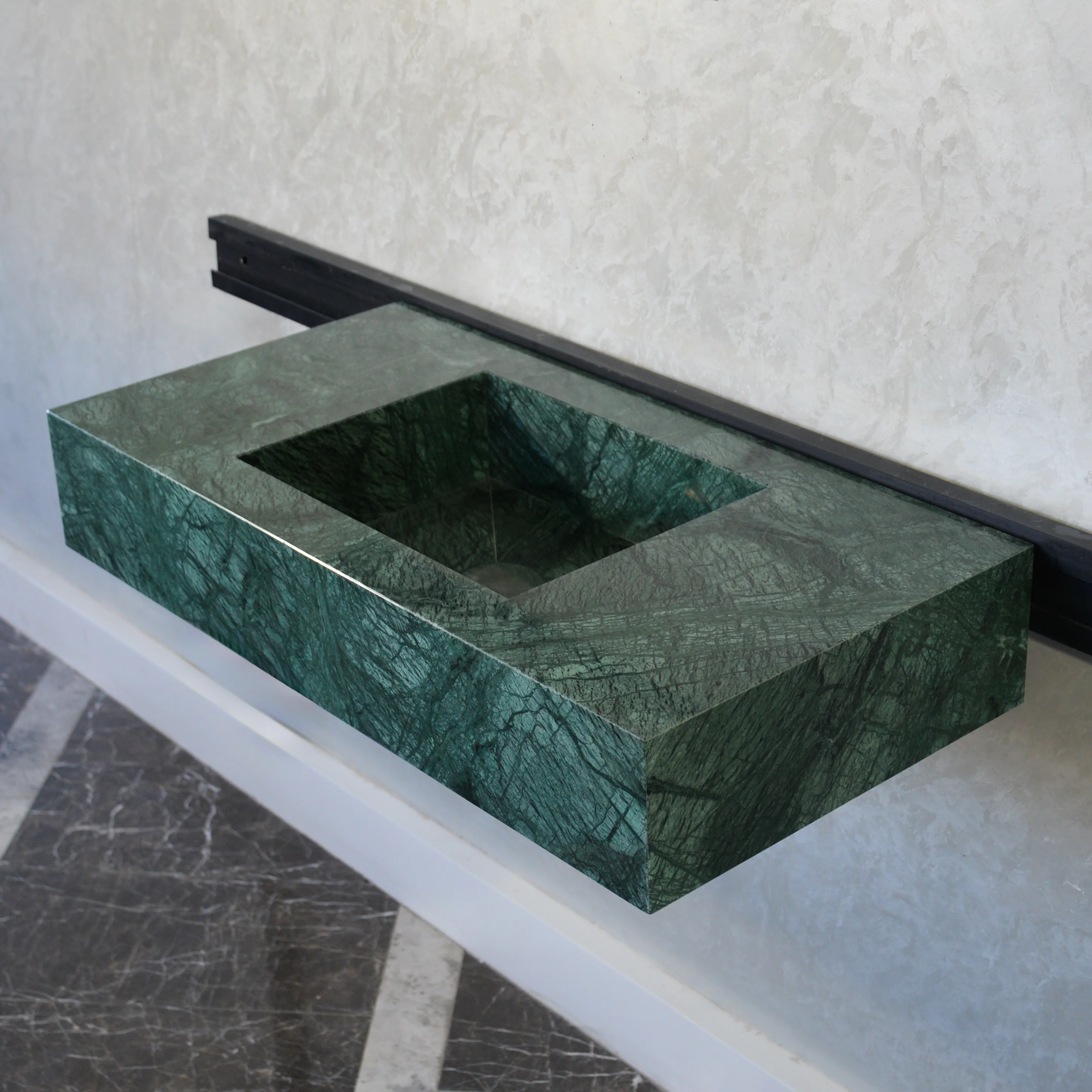 HANDCRAFTED VERDE GUATEMALA CUSTOM MARBLE SINK (NS-066) - Image 2