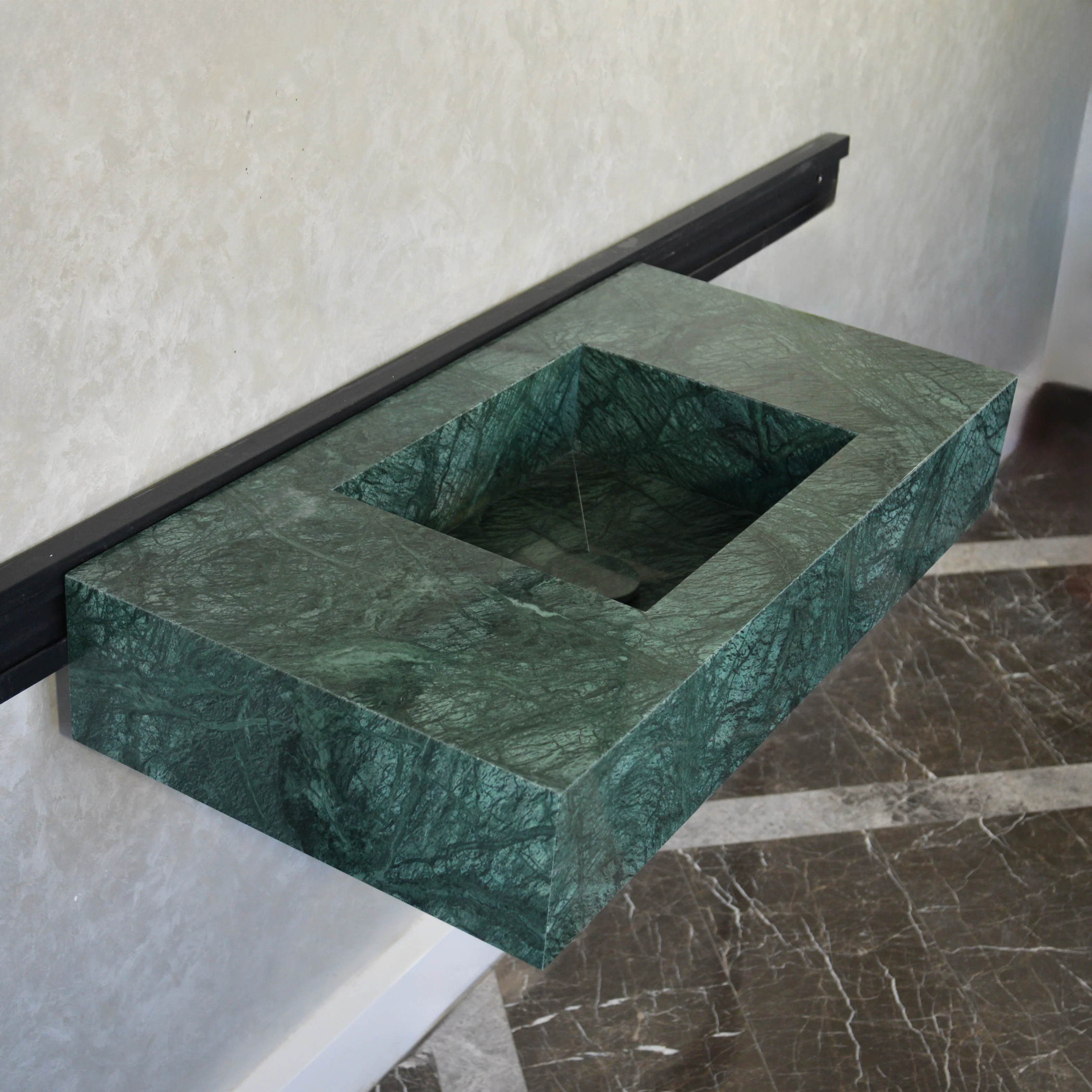 HANDCRAFTED VERDE GUATEMALA CUSTOM MARBLE SINK (NS-066) - Image 3