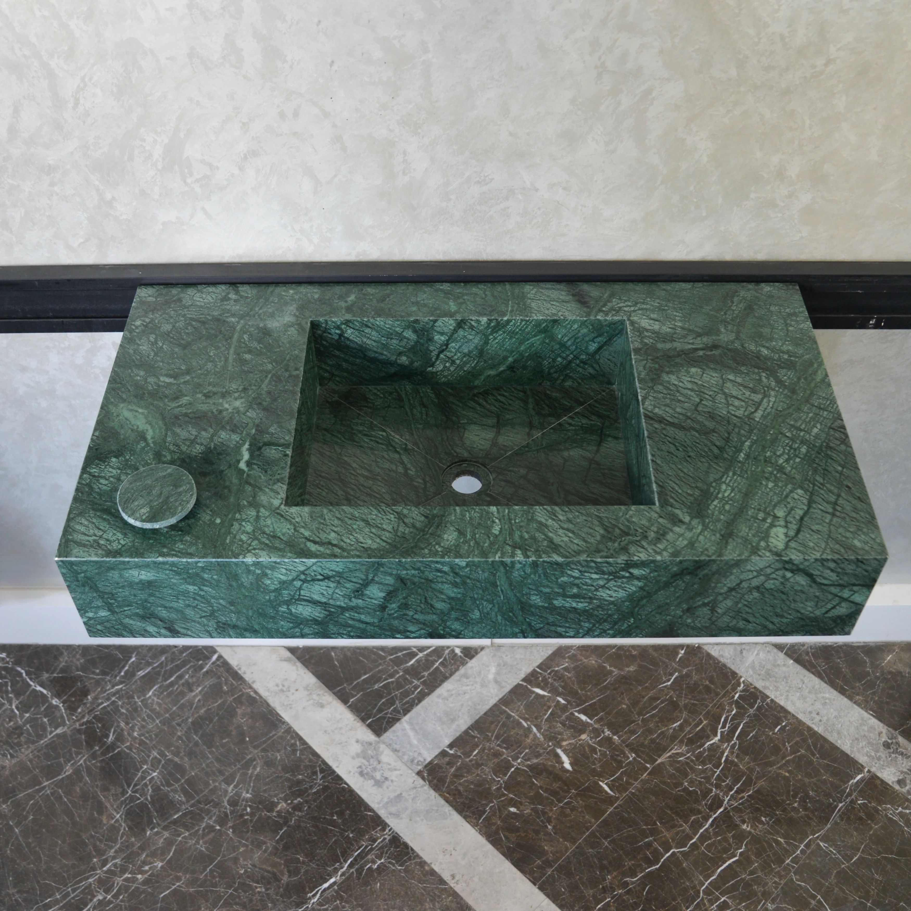 HANDCRAFTED VERDE GUATEMALA CUSTOM MARBLE SINK (NS-066) - Image 4