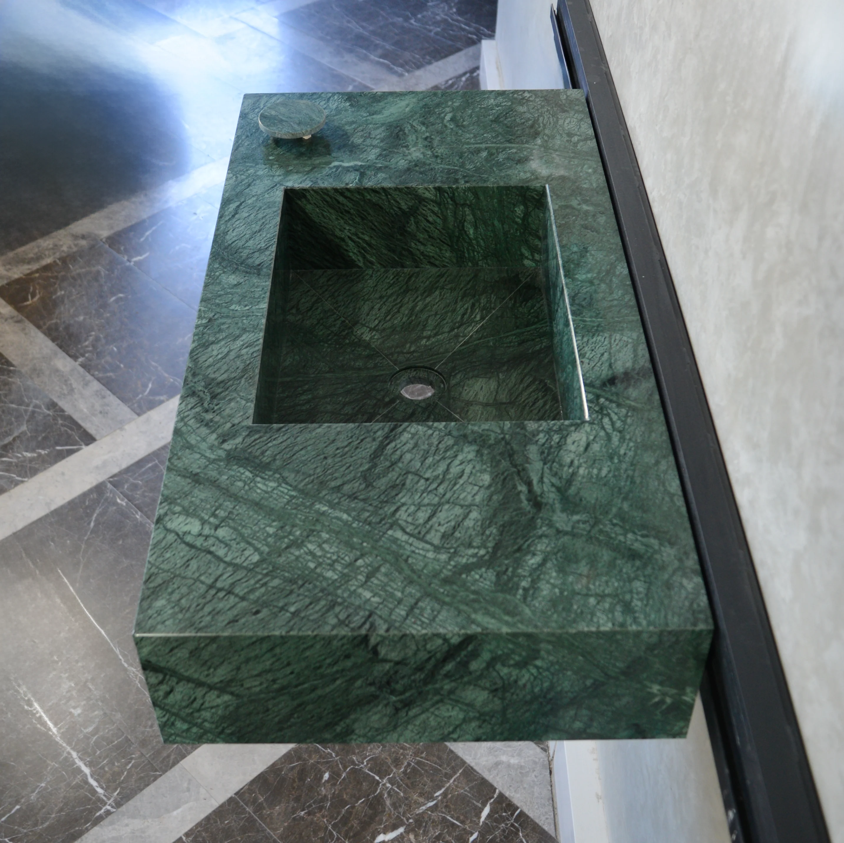 HANDCRAFTED VERDE GUATEMALA CUSTOM MARBLE SINK (NS-066) - Image 5