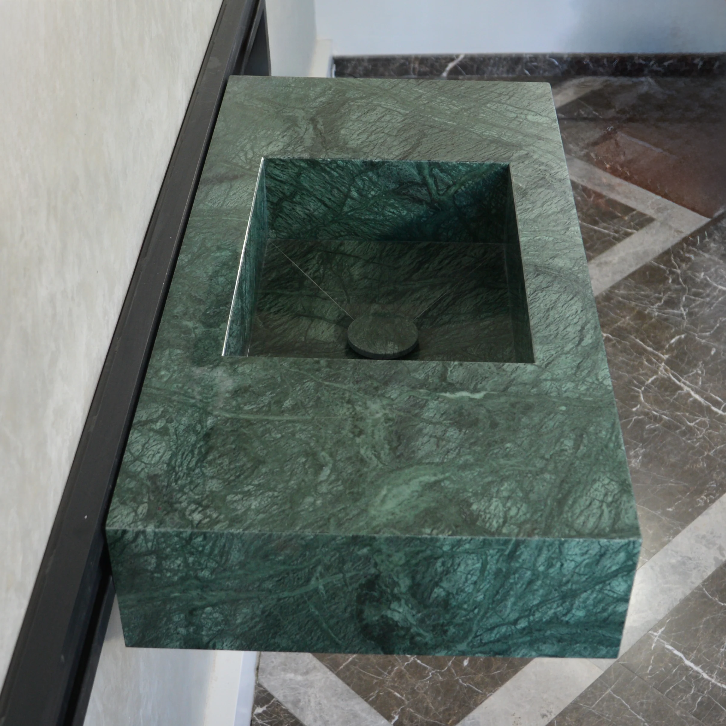 HANDCRAFTED VERDE GUATEMALA CUSTOM MARBLE SINK (NS-066) - Image 6