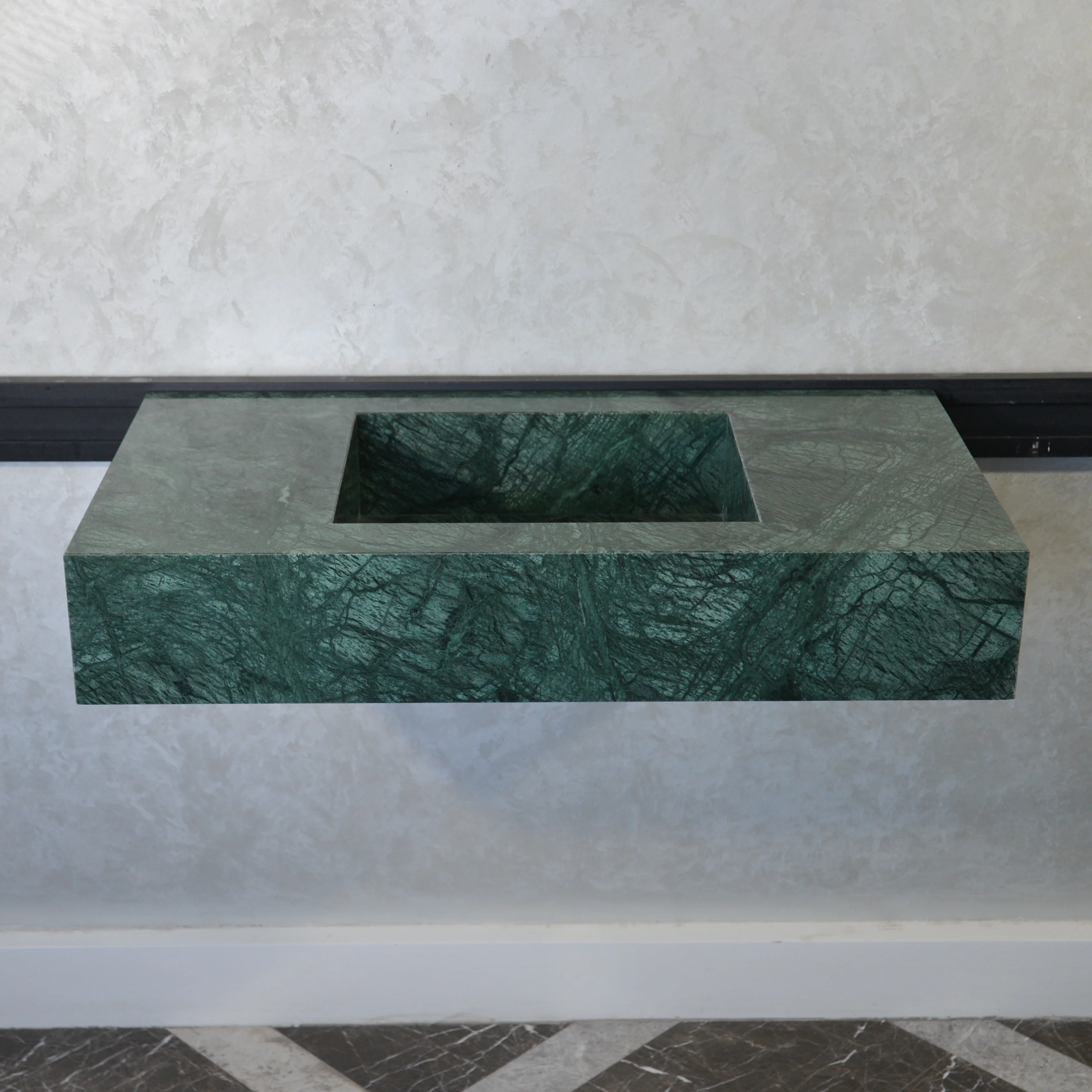 HANDCRAFTED VERDE GUATEMALA CUSTOM MARBLE SINK (NS-066) - Image 7
