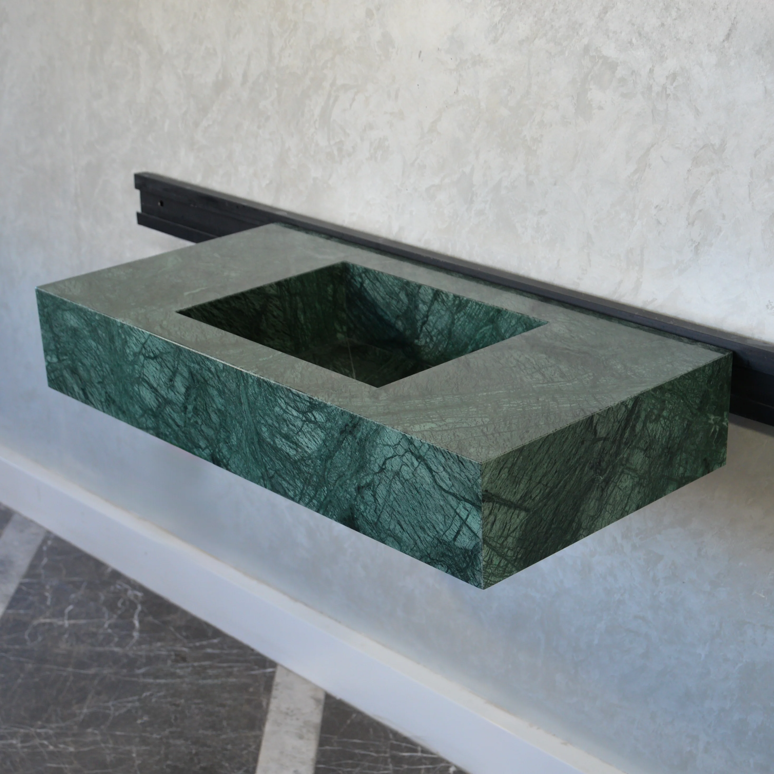 HANDCRAFTED VERDE GUATEMALA CUSTOM MARBLE SINK (NS-066) - Image 8