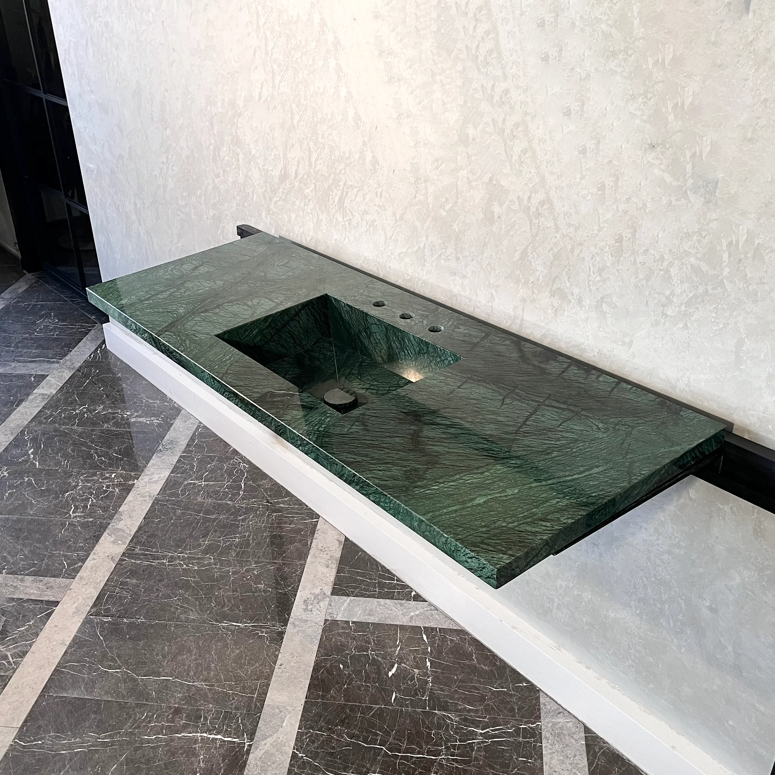 HANDCRAFTED VERDE GUATEMALA CUSTOM MARBLE SINK (NS-088) - Image 8