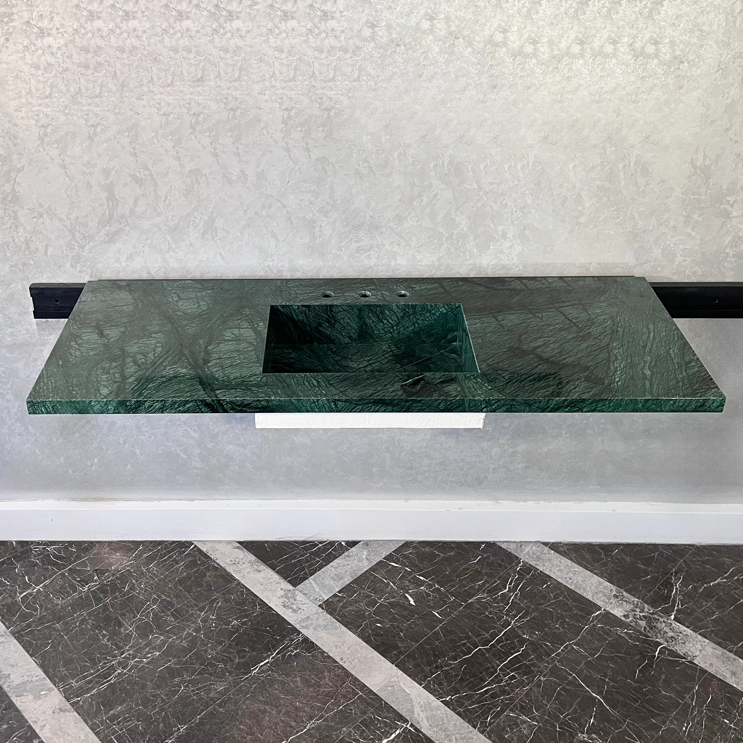 HANDCRAFTED VERDE GUATEMALA CUSTOM MARBLE SINK (NS-088) - Image 9
