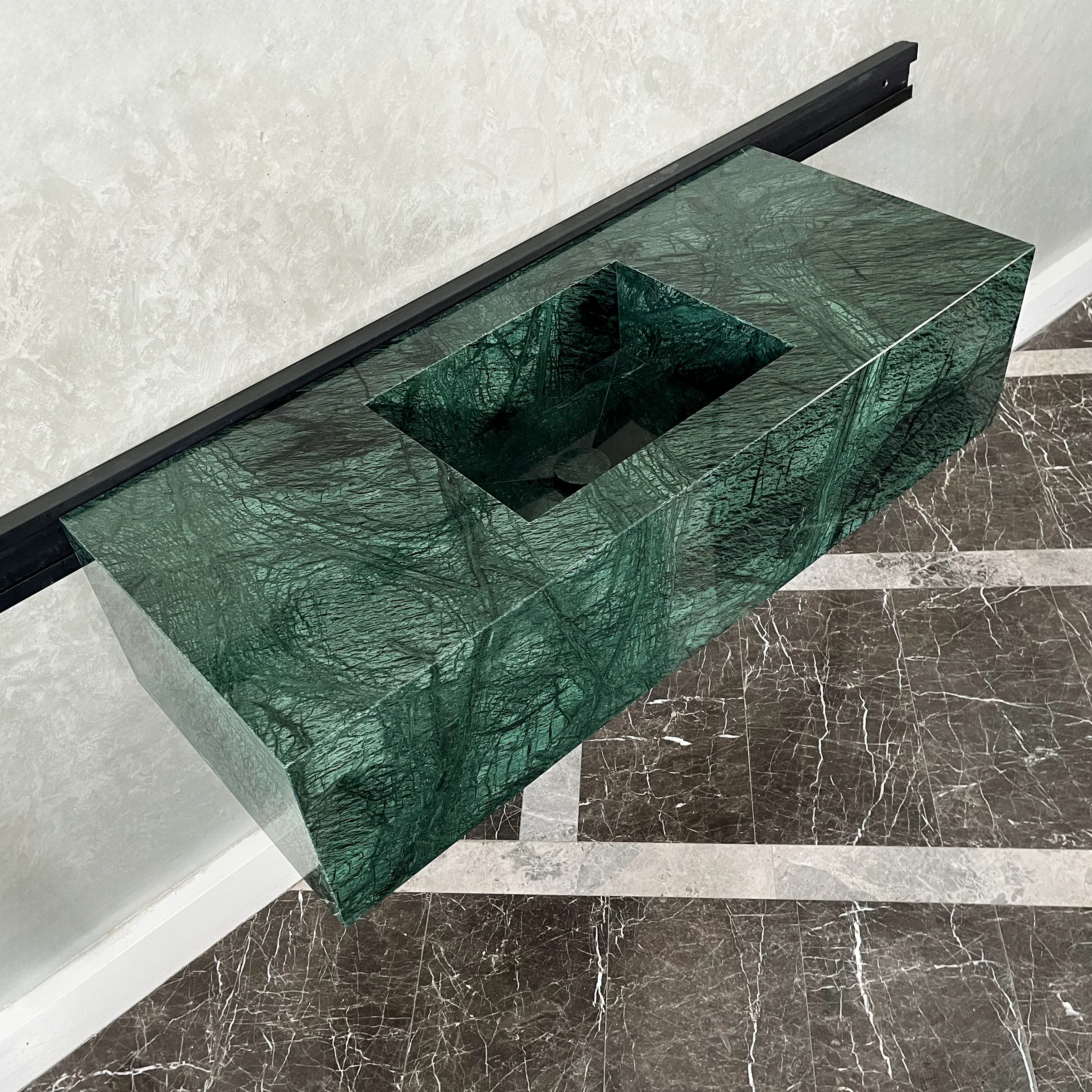 HANDCRAFTED VERDE GUATEMALA CUSTOM MARBLE SINK (NS-094) - Image 4