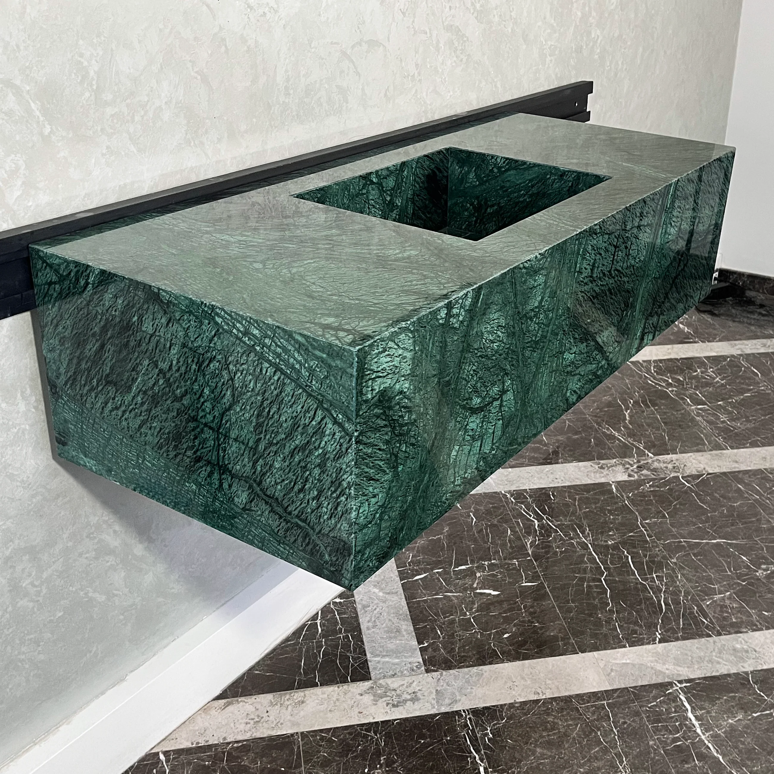 HANDCRAFTED VERDE GUATEMALA CUSTOM MARBLE SINK (NS-094) - Image 6