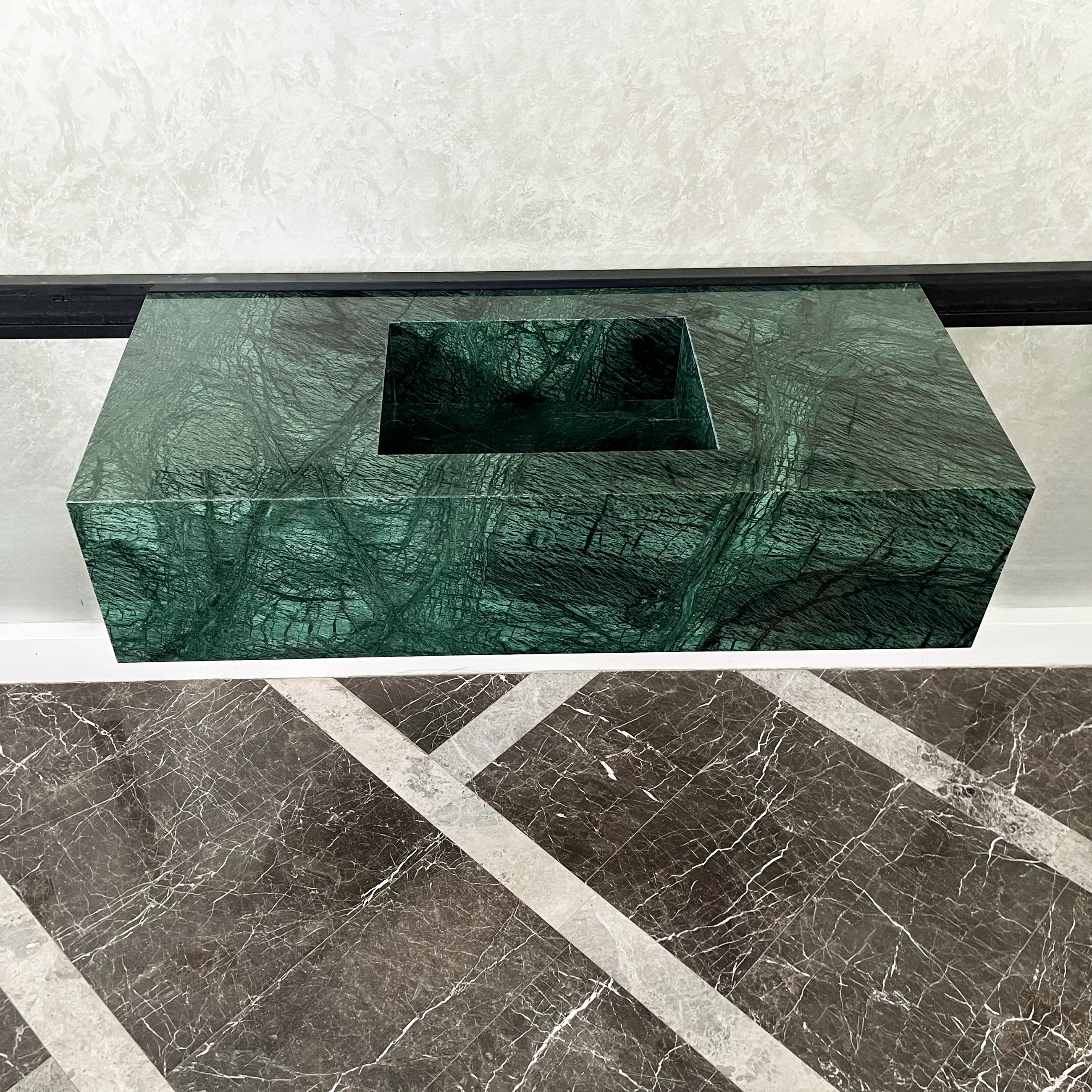 HANDCRAFTED VERDE GUATEMALA CUSTOM MARBLE SINK (NS-094) - Image 8