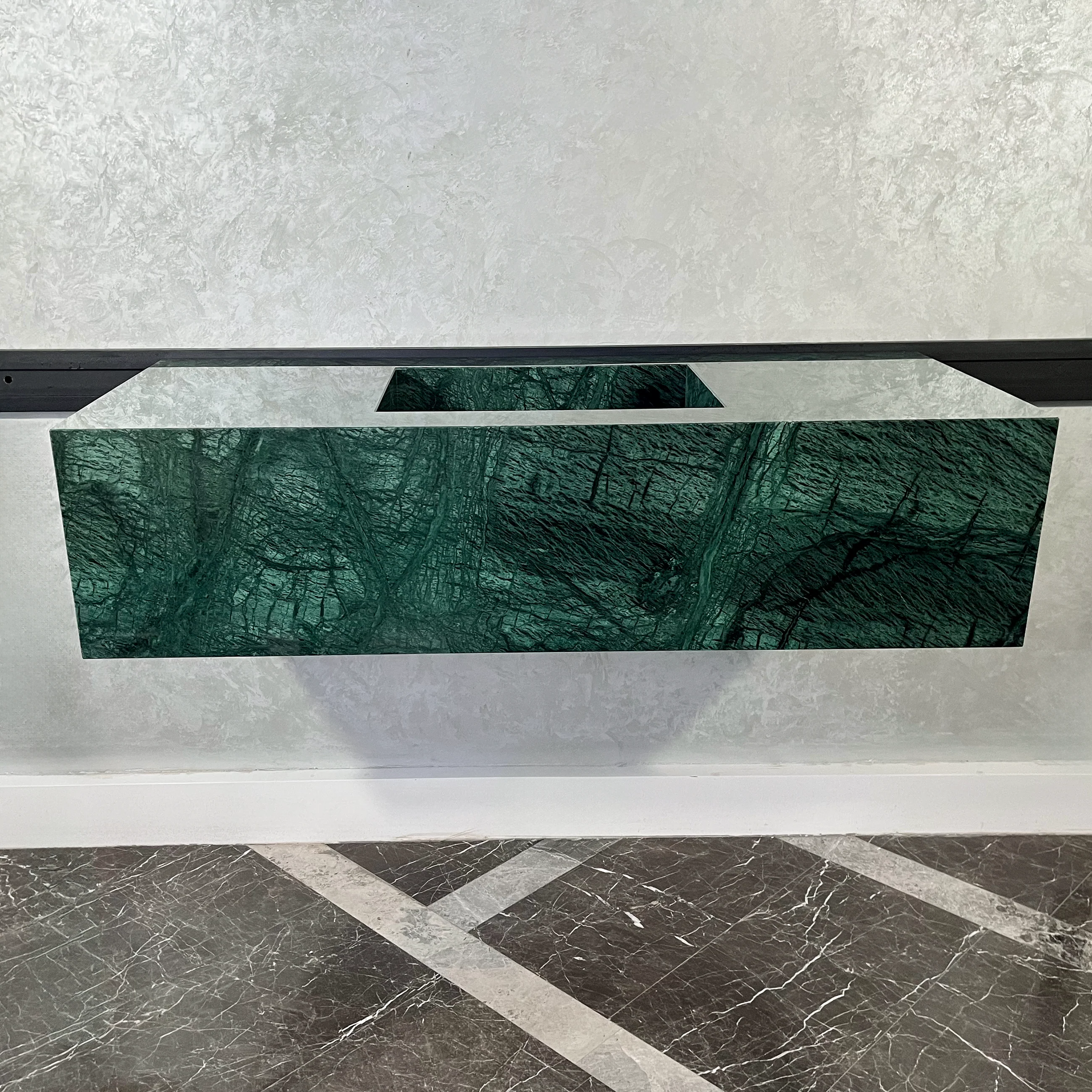 HANDCRAFTED VERDE GUATEMALA CUSTOM MARBLE SINK (NS-094) - Image 9