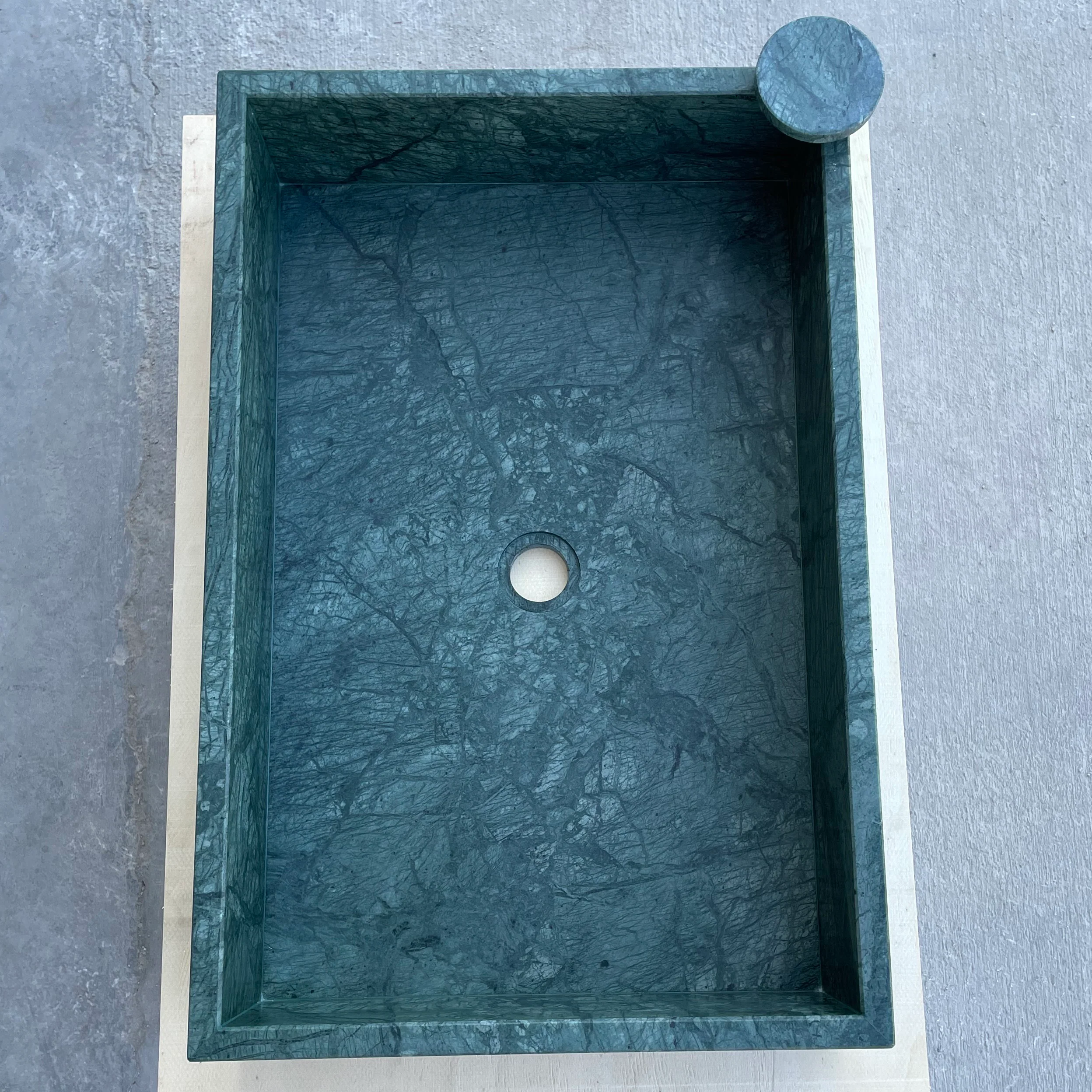 HANDCRAFTED VERDE GUATEMALA CUSTOM MARBLE SINK (NS-037) - Image 11