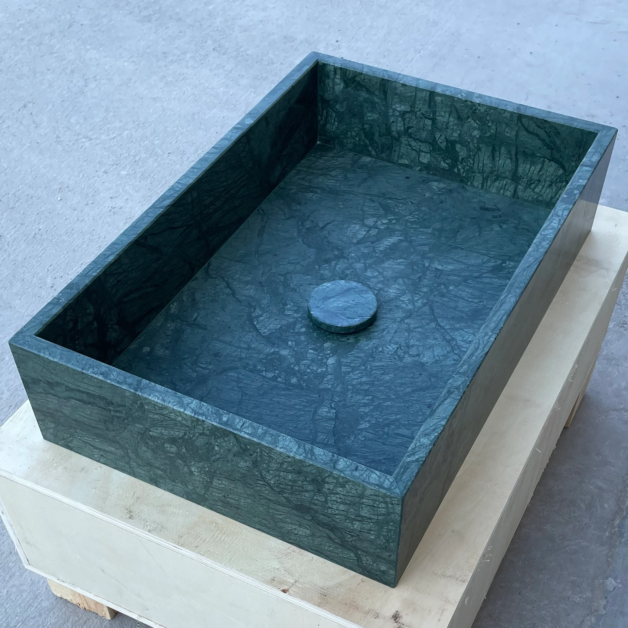 HANDCRAFTED VERDE GUATEMALA CUSTOM MARBLE SINK (NS-037) - Image 3