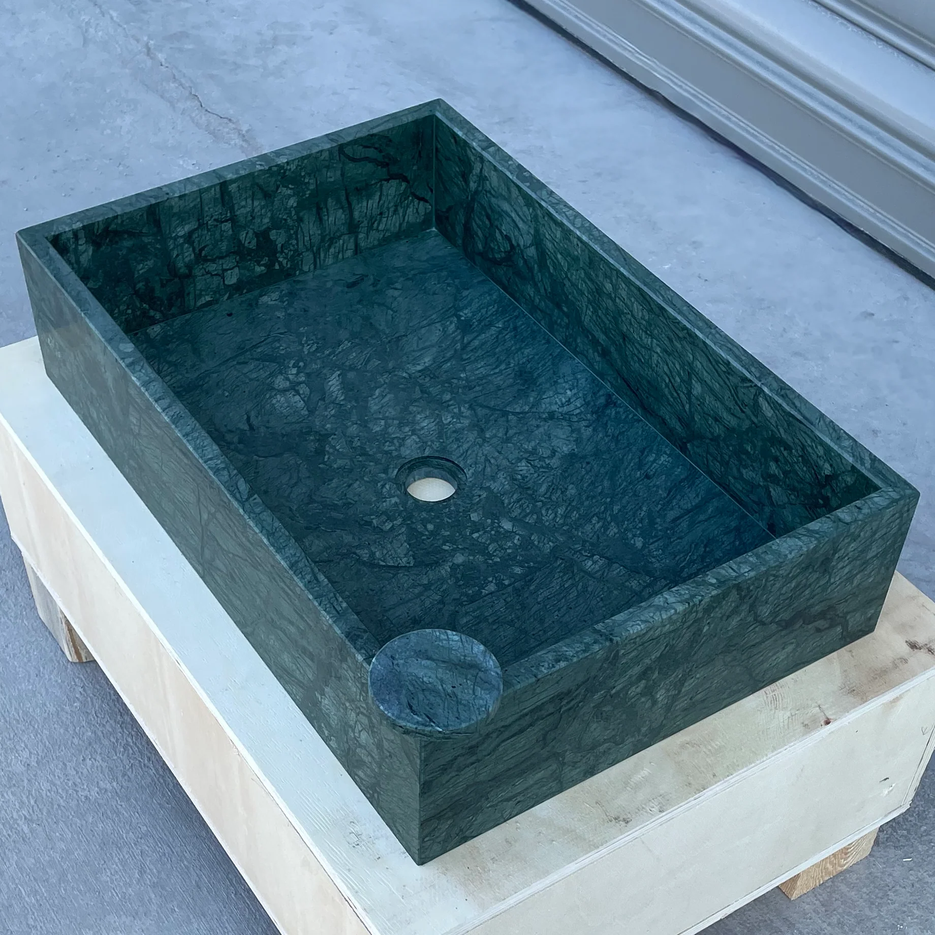 HANDCRAFTED VERDE GUATEMALA CUSTOM MARBLE SINK (NS-037) - Image 6
