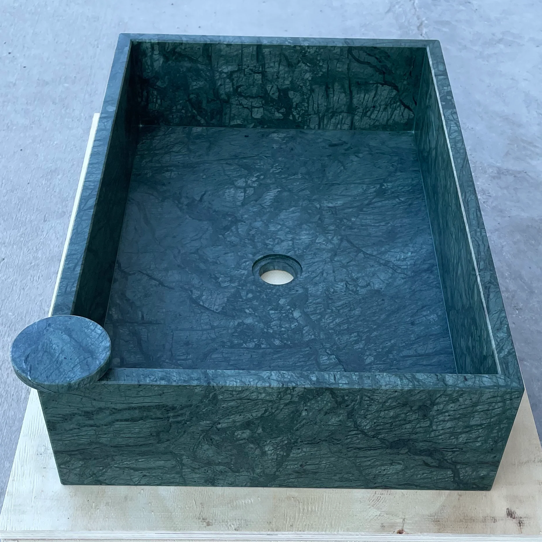HANDCRAFTED VERDE GUATEMALA CUSTOM MARBLE SINK (NS-037) - Image 7