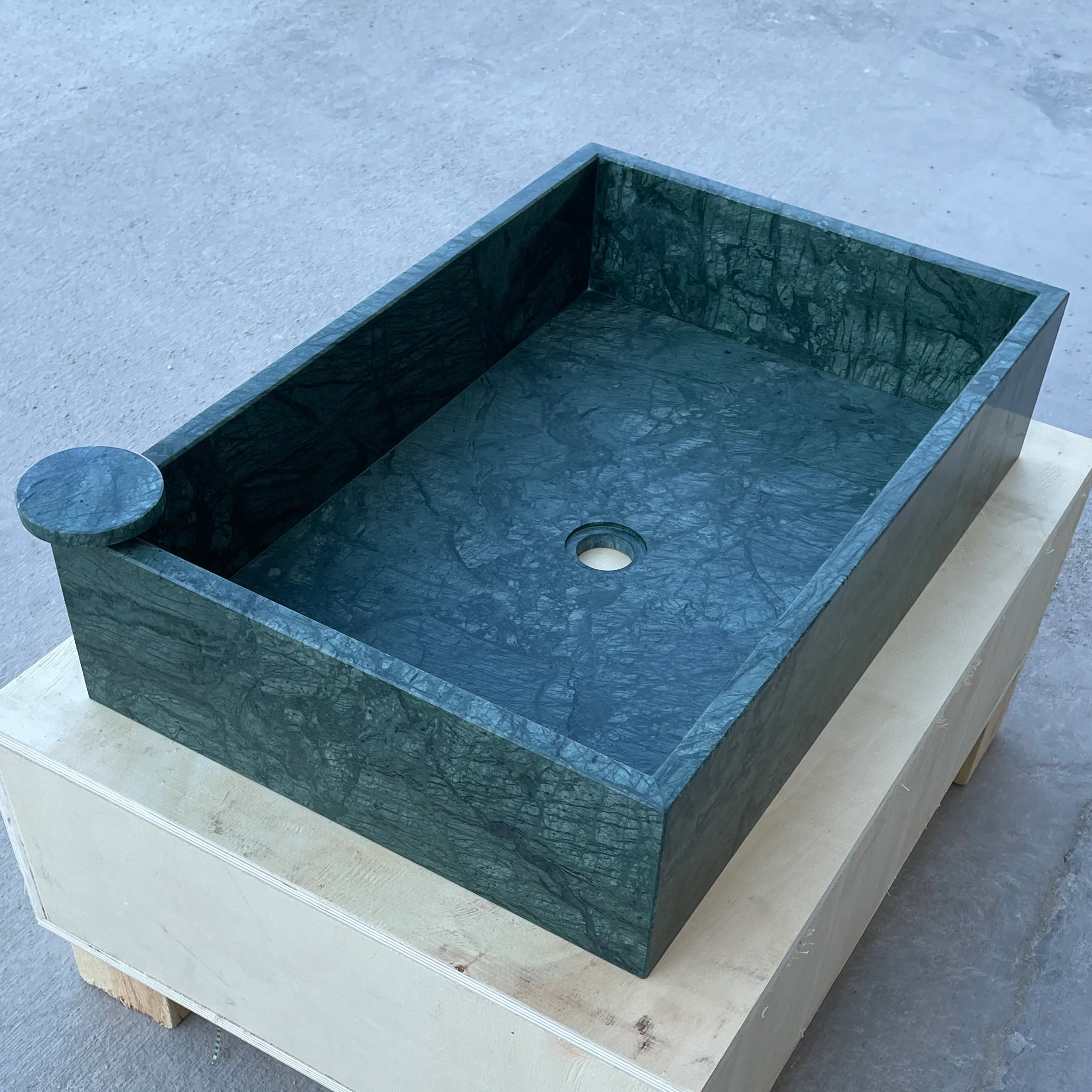 HANDCRAFTED VERDE GUATEMALA CUSTOM MARBLE SINK (NS-037) - Image 8