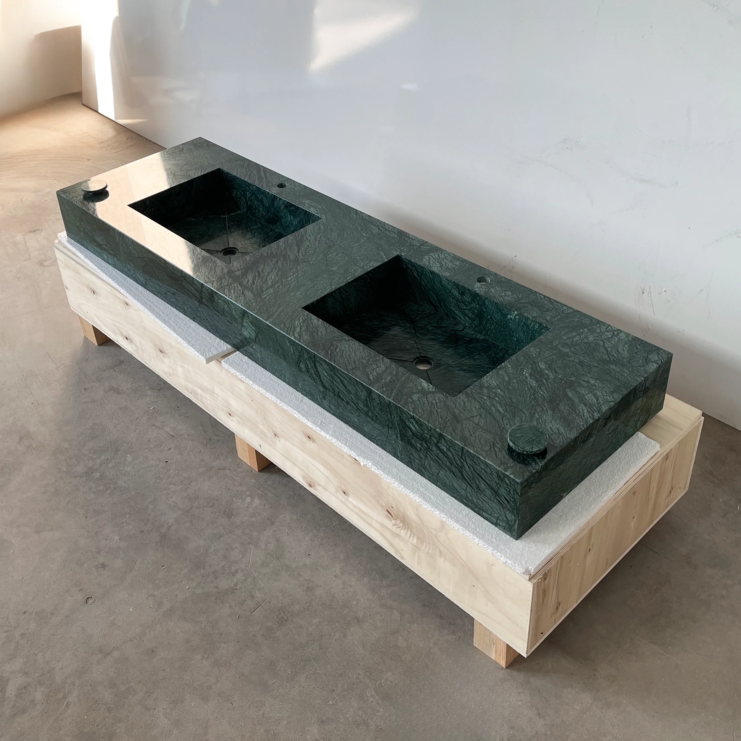 HANDCRAFTED VERDE GUATEMALA CUSTOM MARBLE SINK (NS-132) - Image 2