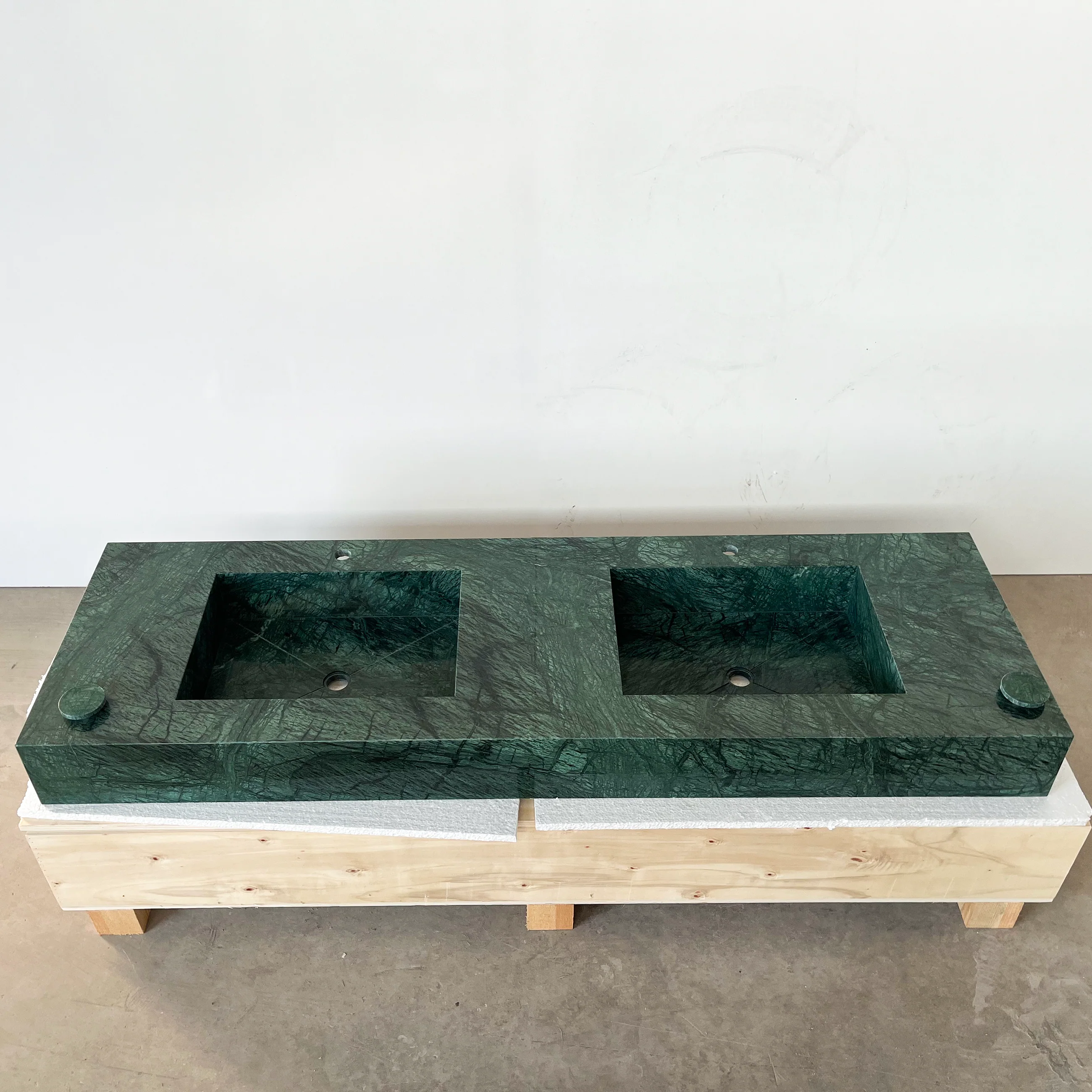 HANDCRAFTED VERDE GUATEMALA CUSTOM MARBLE SINK (NS-132) - Image 3