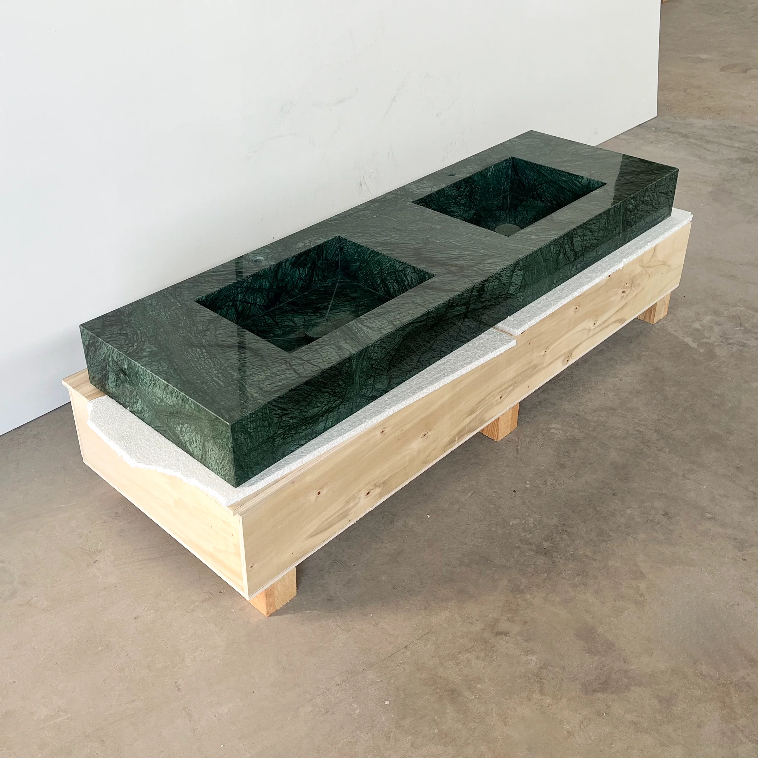 HANDCRAFTED VERDE GUATEMALA CUSTOM MARBLE SINK (NS-132) - Image 4