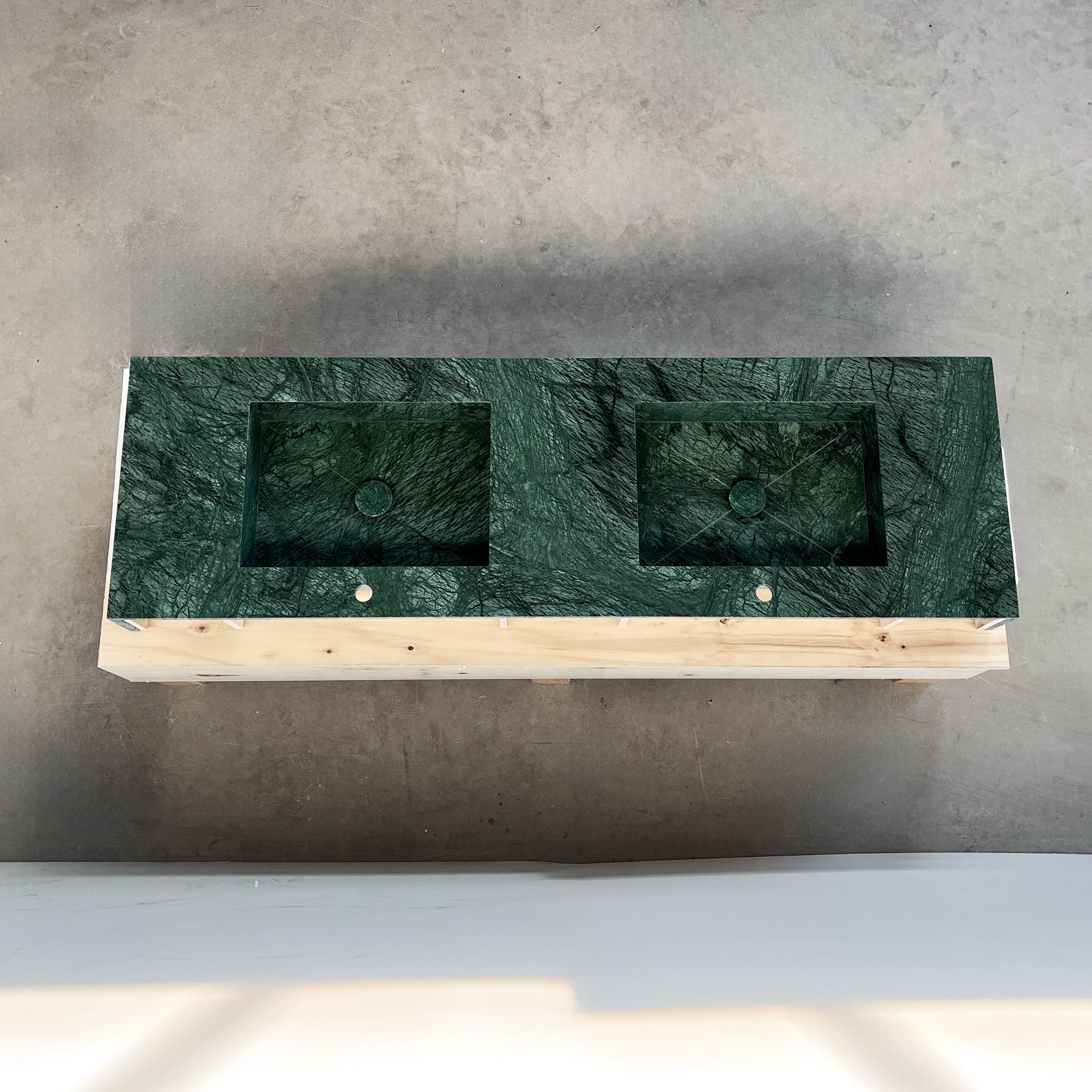 HANDCRAFTED VERDE GUATEMALA CUSTOM MARBLE SINK (NS-132) - Image 5