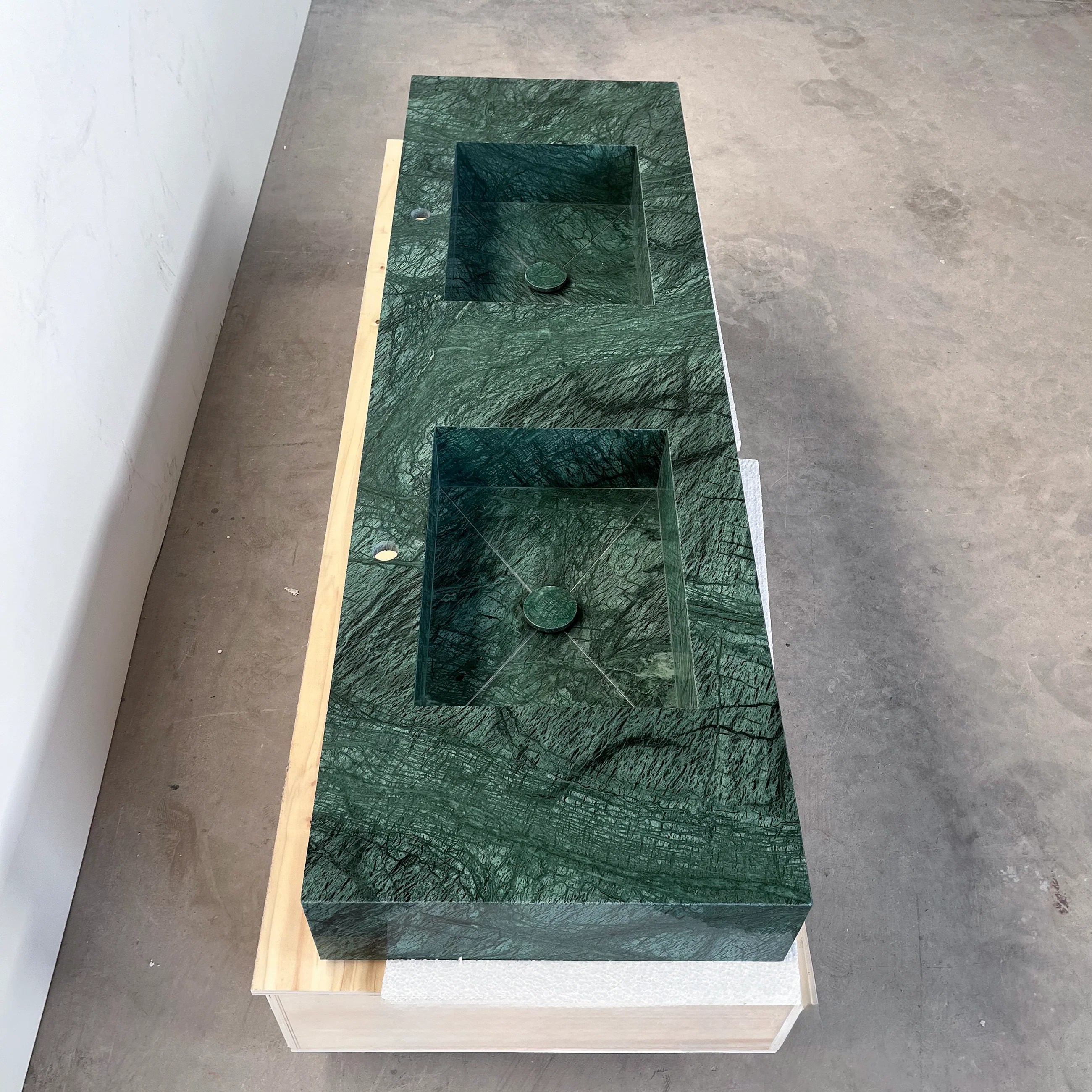 HANDCRAFTED VERDE GUATEMALA CUSTOM MARBLE SINK (NS-132) - Image 6