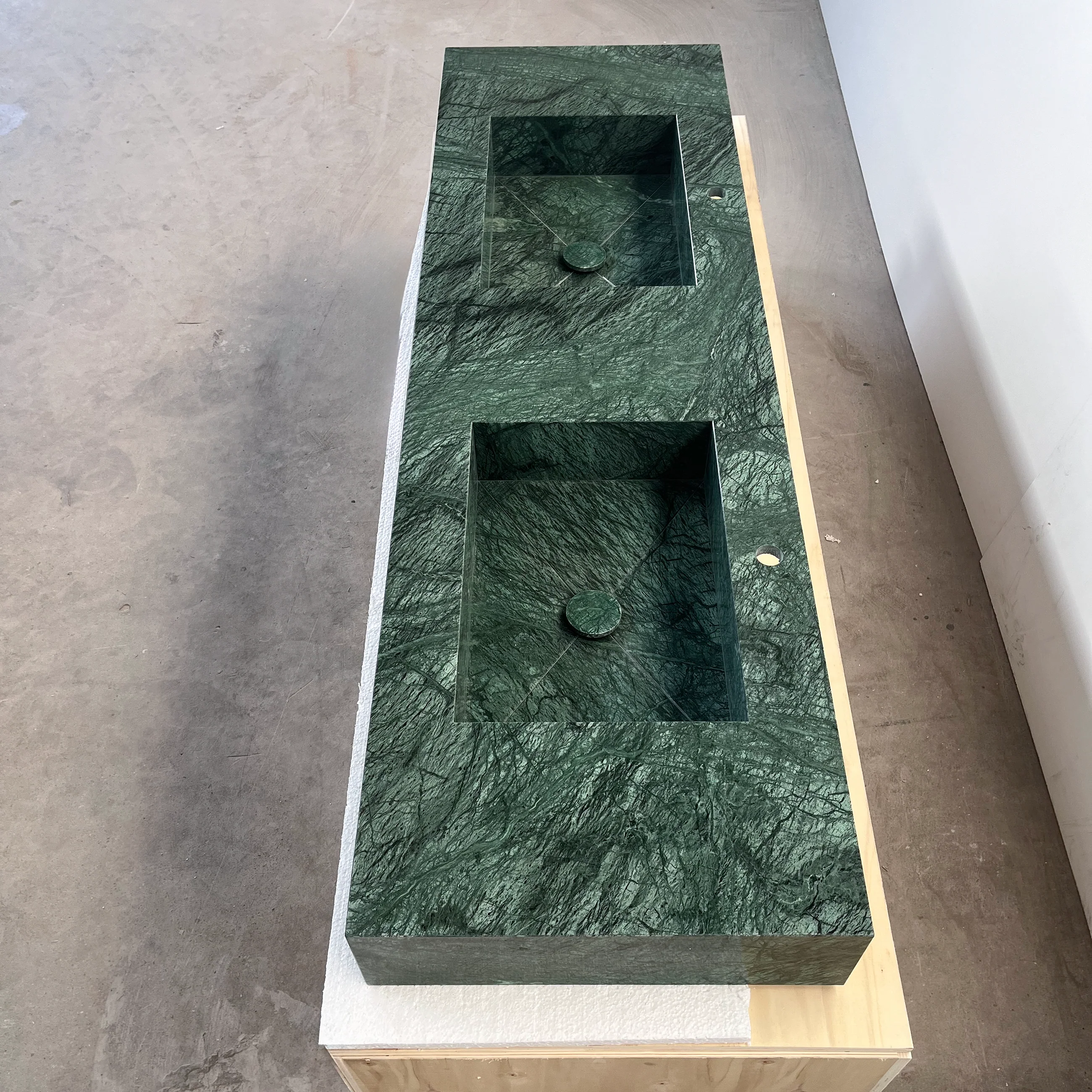 HANDCRAFTED VERDE GUATEMALA CUSTOM MARBLE SINK (NS-132) - Image 7