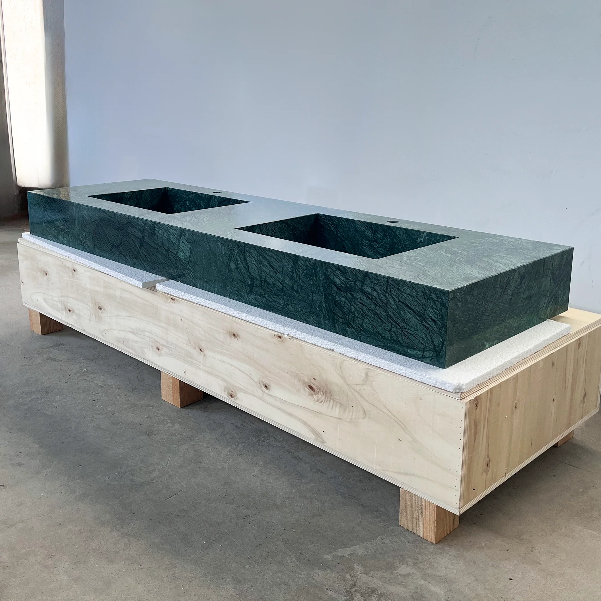 HANDCRAFTED VERDE GUATEMALA CUSTOM MARBLE SINK (NS-132) - Image 8