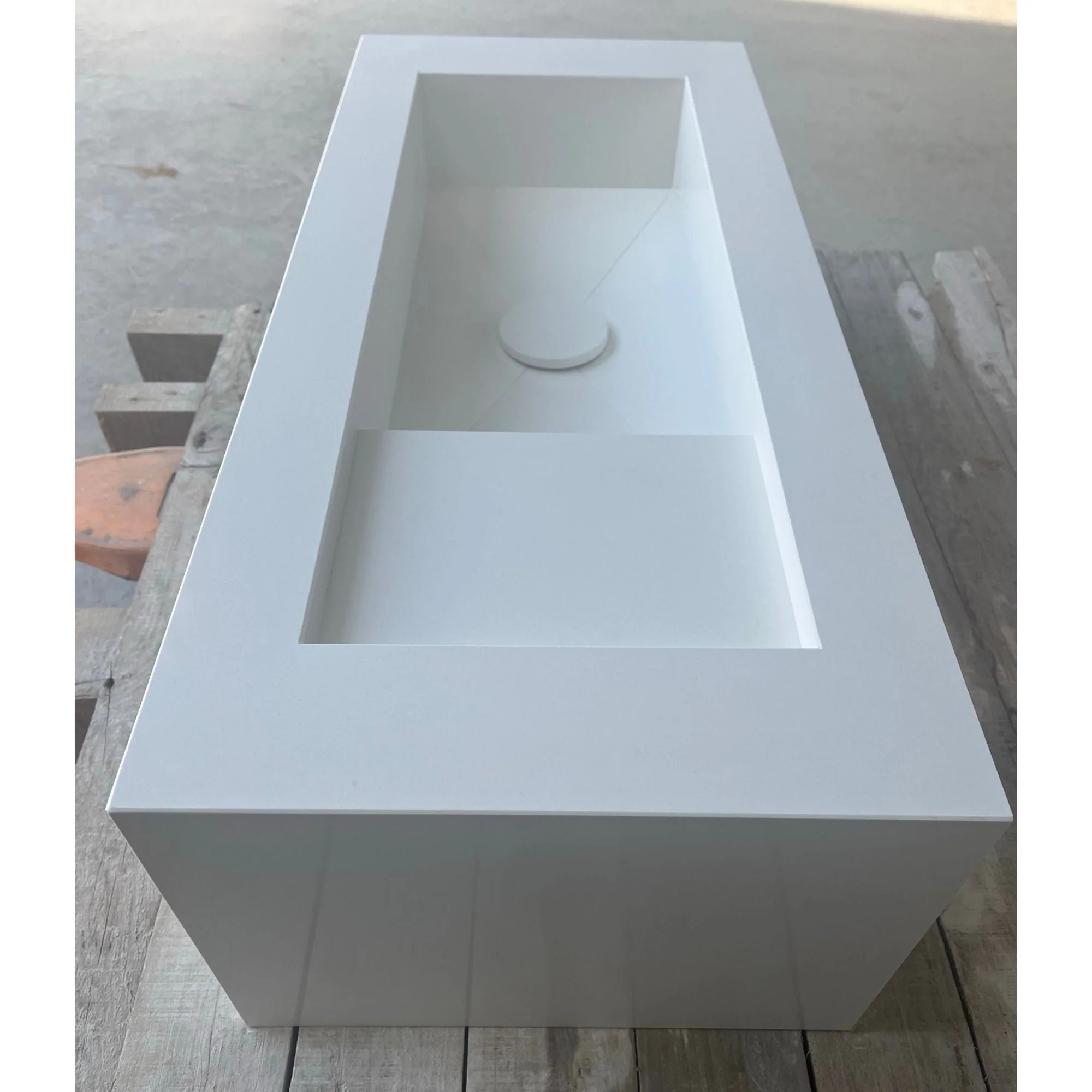 HANDCRAFTED WHITE QUARTZ SINK (QU-052) - Image 11