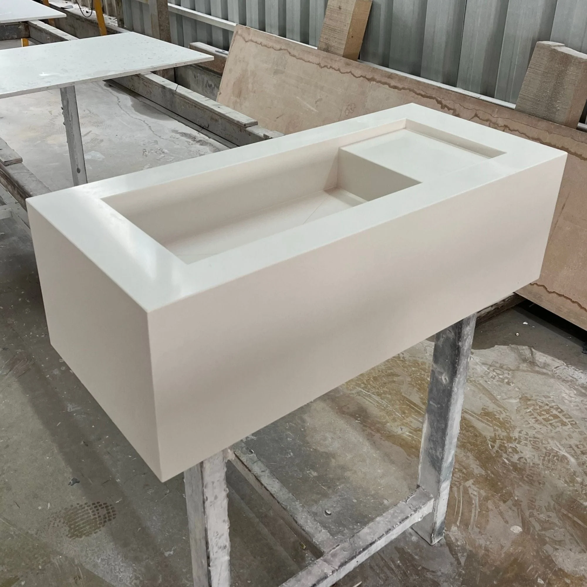 HANDCRAFTED WHITE QUARTZ SINK (QU-052) - Image 2