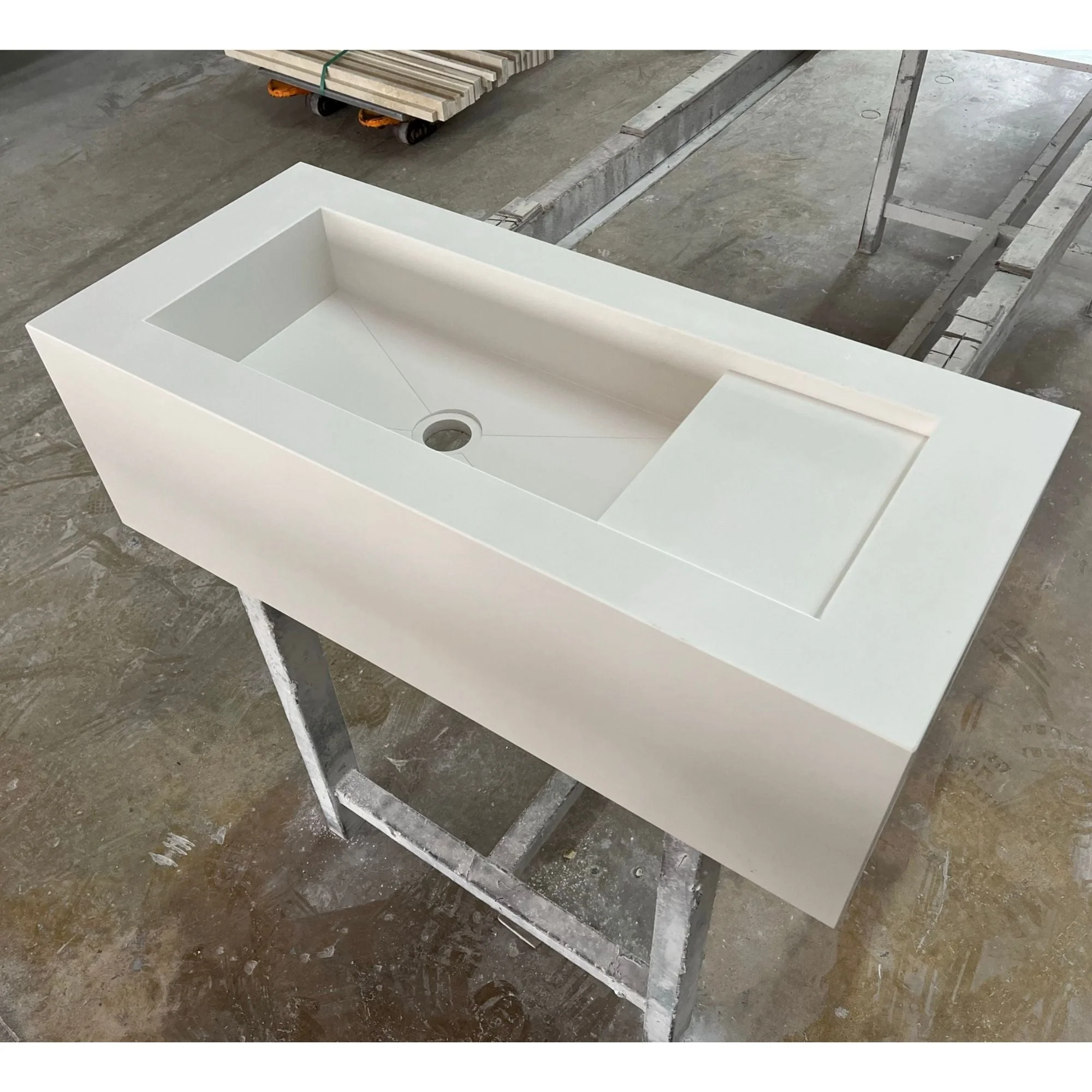 HANDCRAFTED WHITE QUARTZ SINK (QU-052) - Image 5